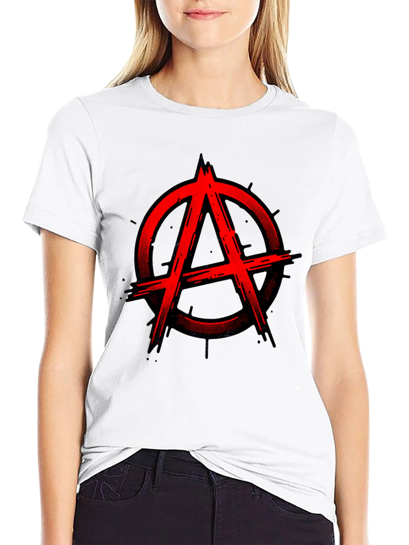 Anarchy Symbol Graphic Tee - Black Cotton Blend