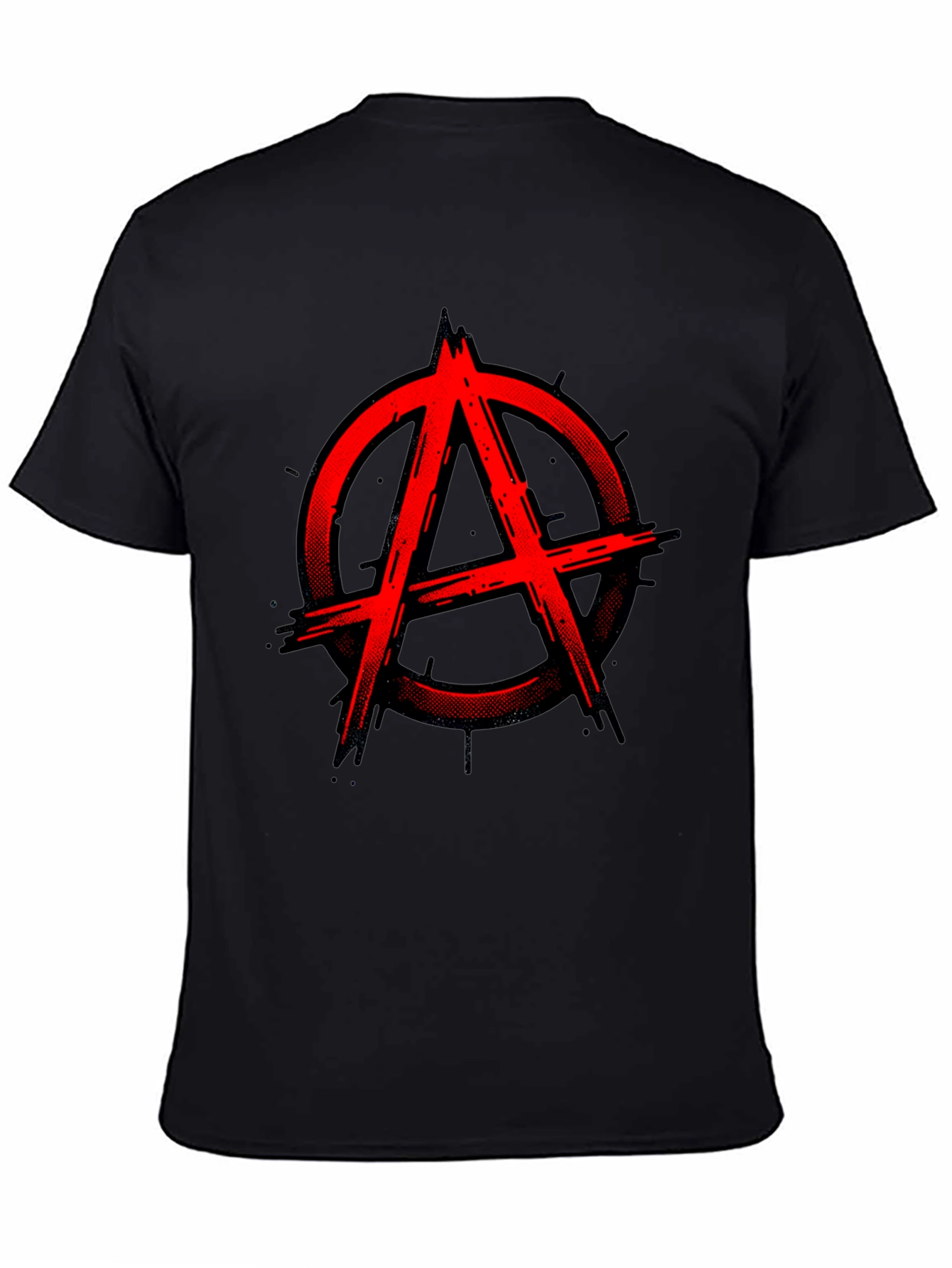 Anarchy Symbol Graphic Tee - Black Cotton Blend