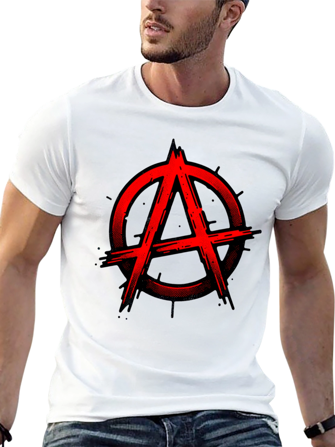 Anarchy Symbol Graphic Tee - Black Cotton Blend