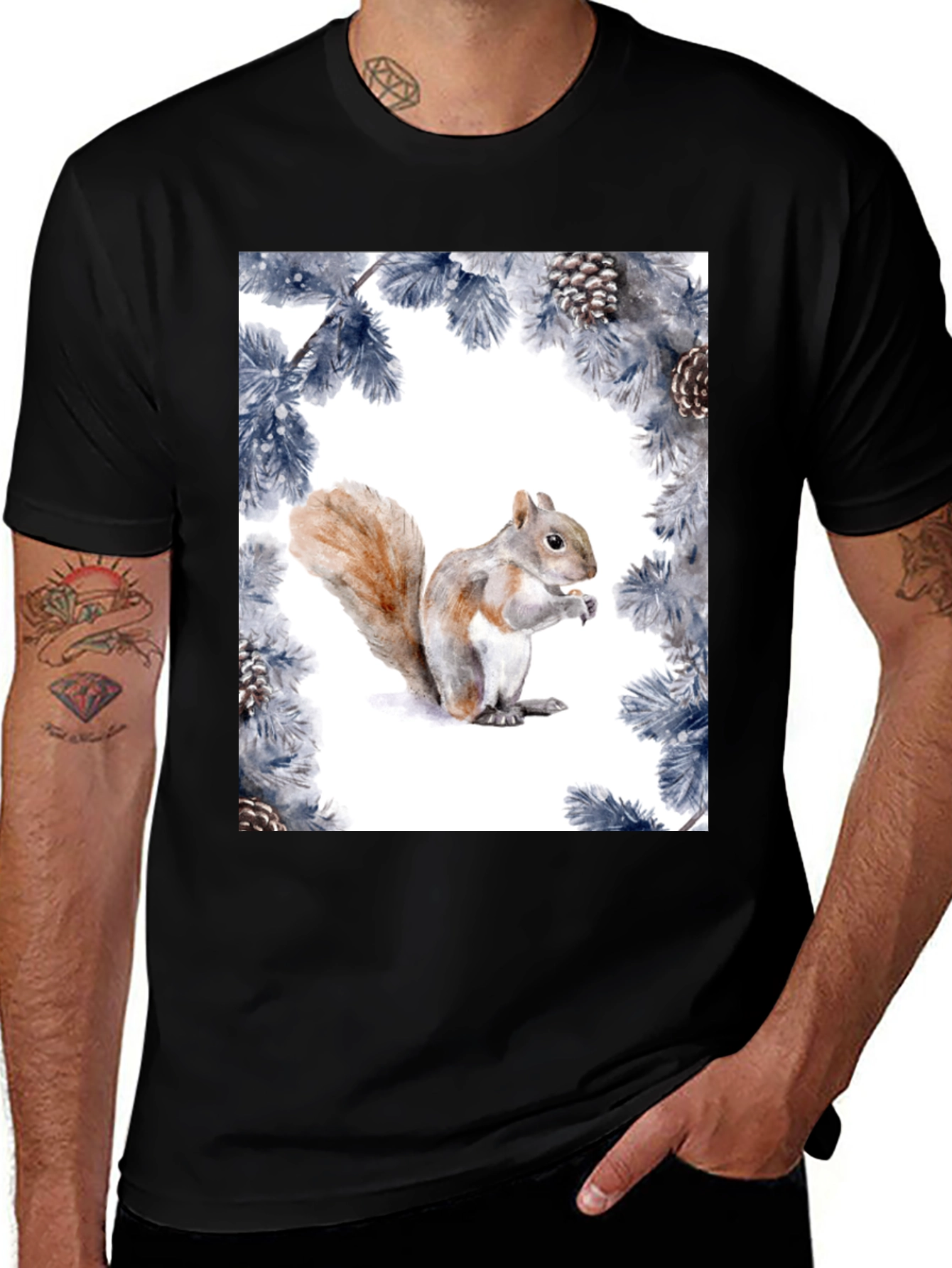 Squirrel Pine Cone Graphic Tee