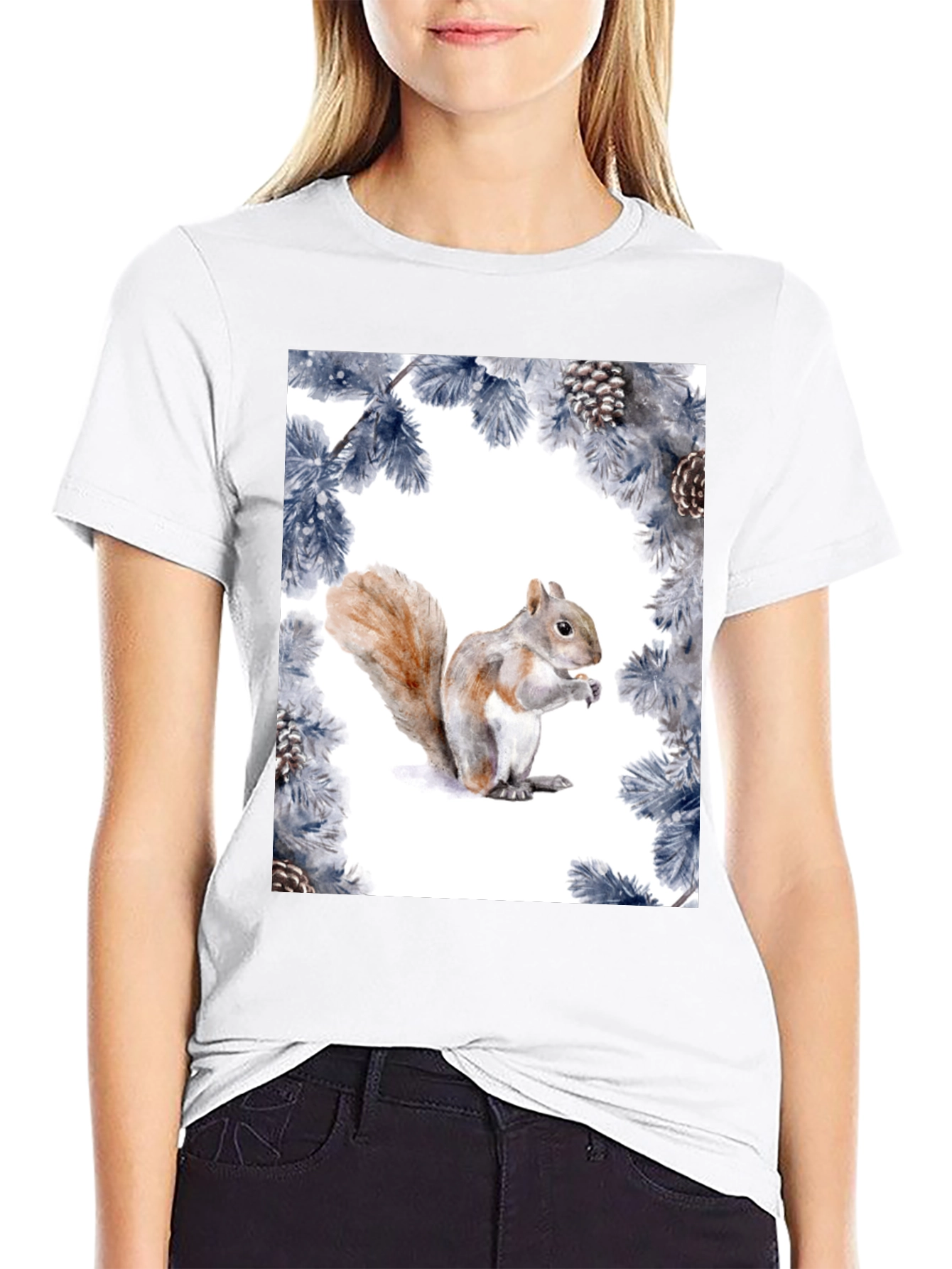 Squirrel Pine Cone Graphic Tee