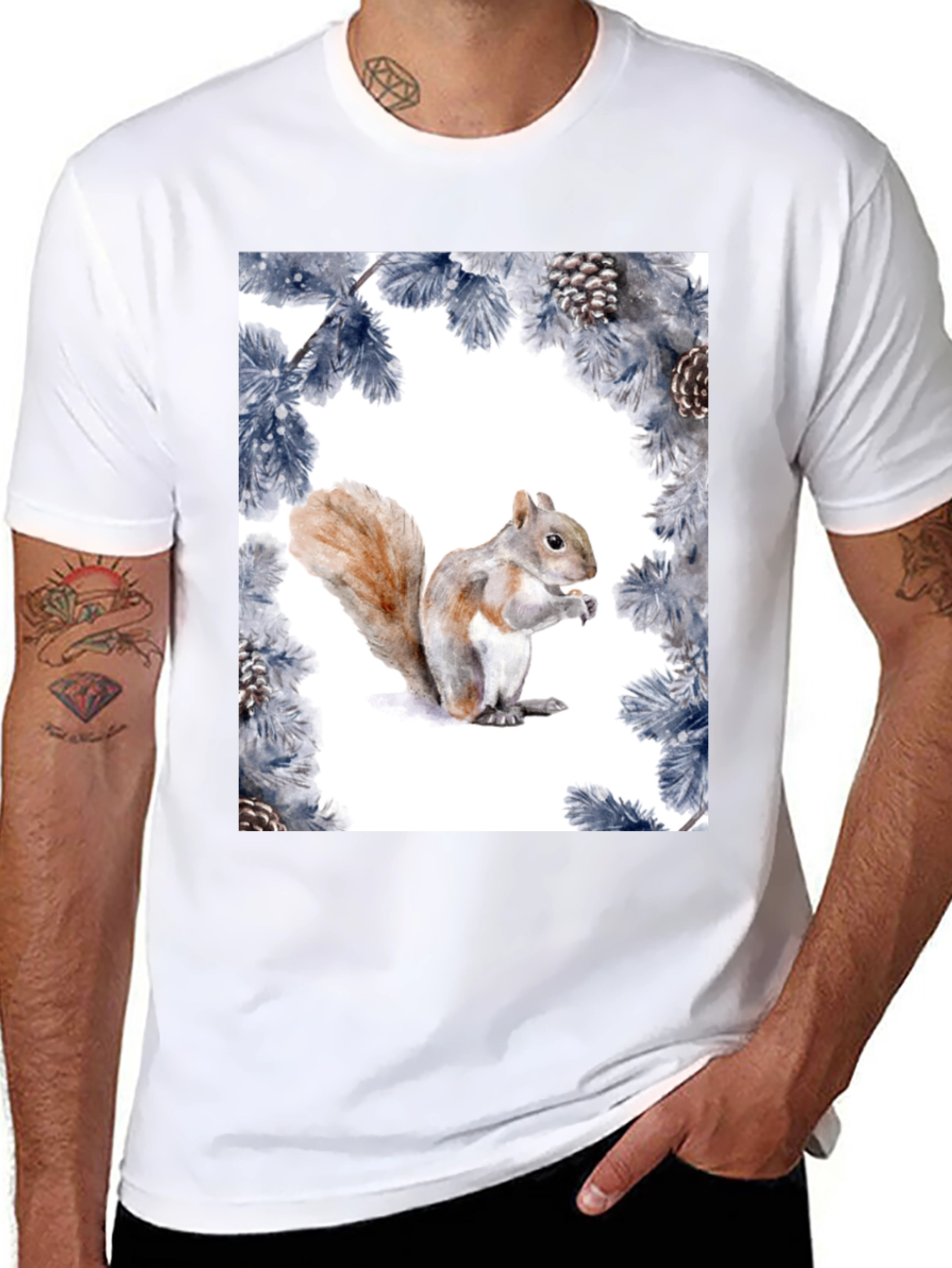 Squirrel Pine Cone Graphic Tee