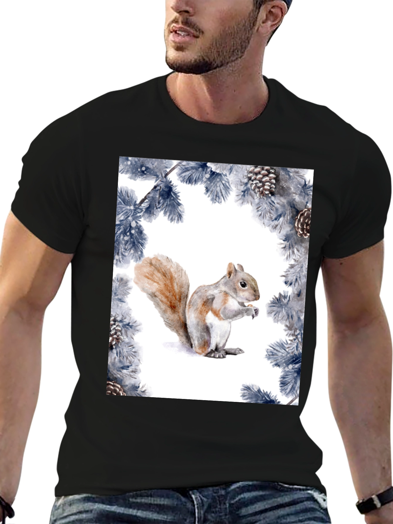 Squirrel Pine Cone Graphic Tee