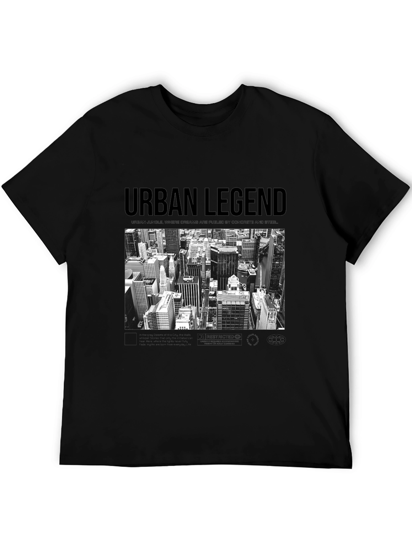 Urban Legend Cityscape Graphic Tee - Black