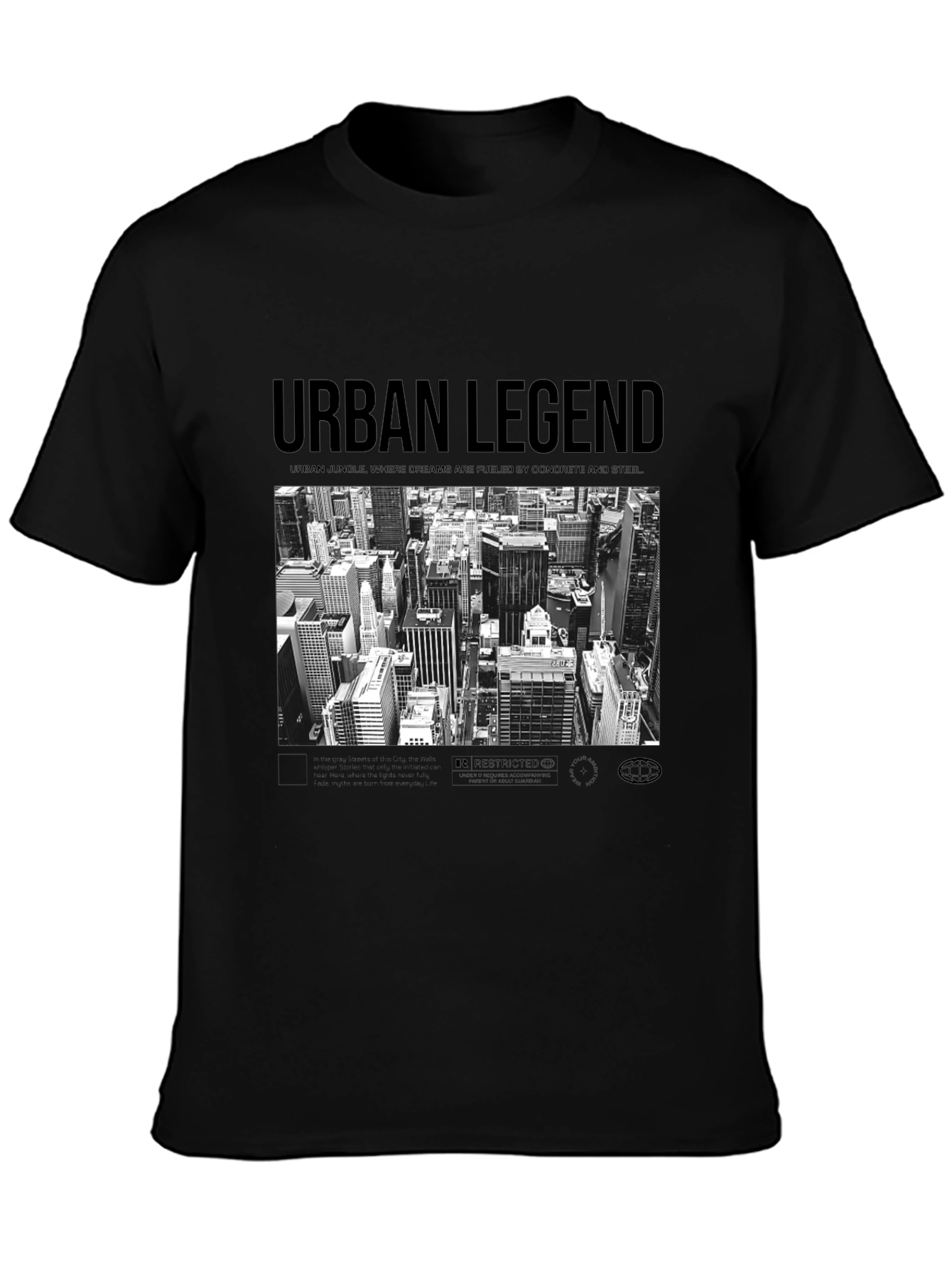 Urban Legend Cityscape Graphic Tee - Black