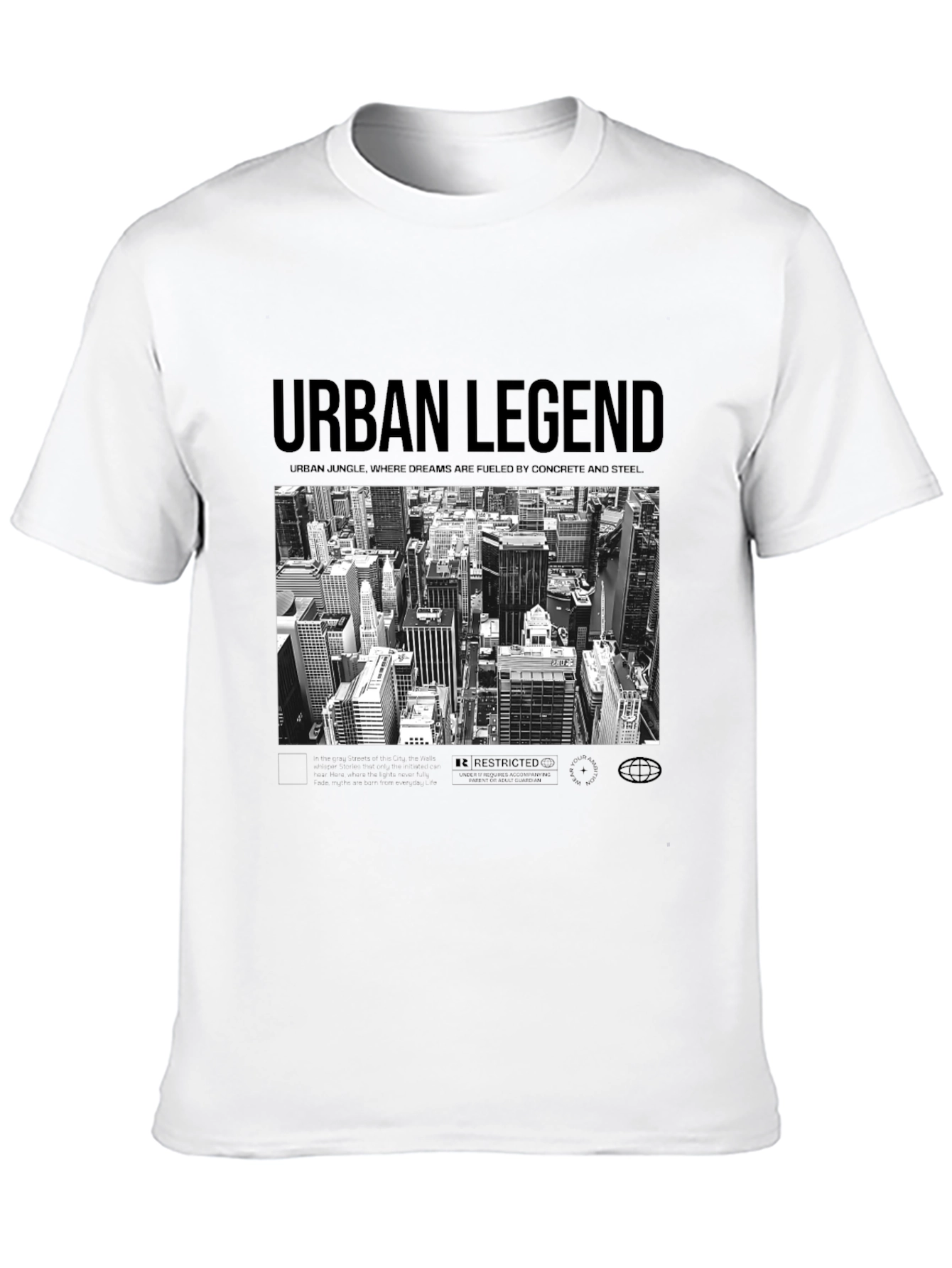 Urban Legend Cityscape Graphic Tee - Black
