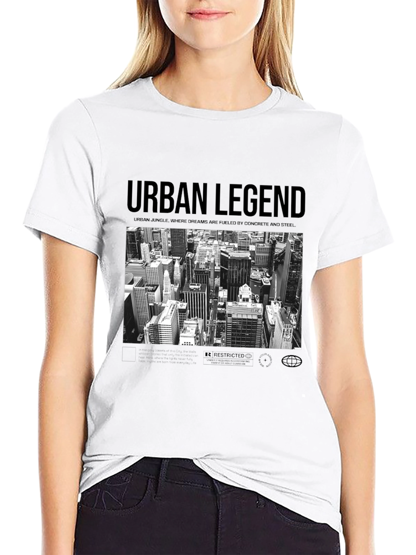 Urban Legend Cityscape Graphic Tee - Black