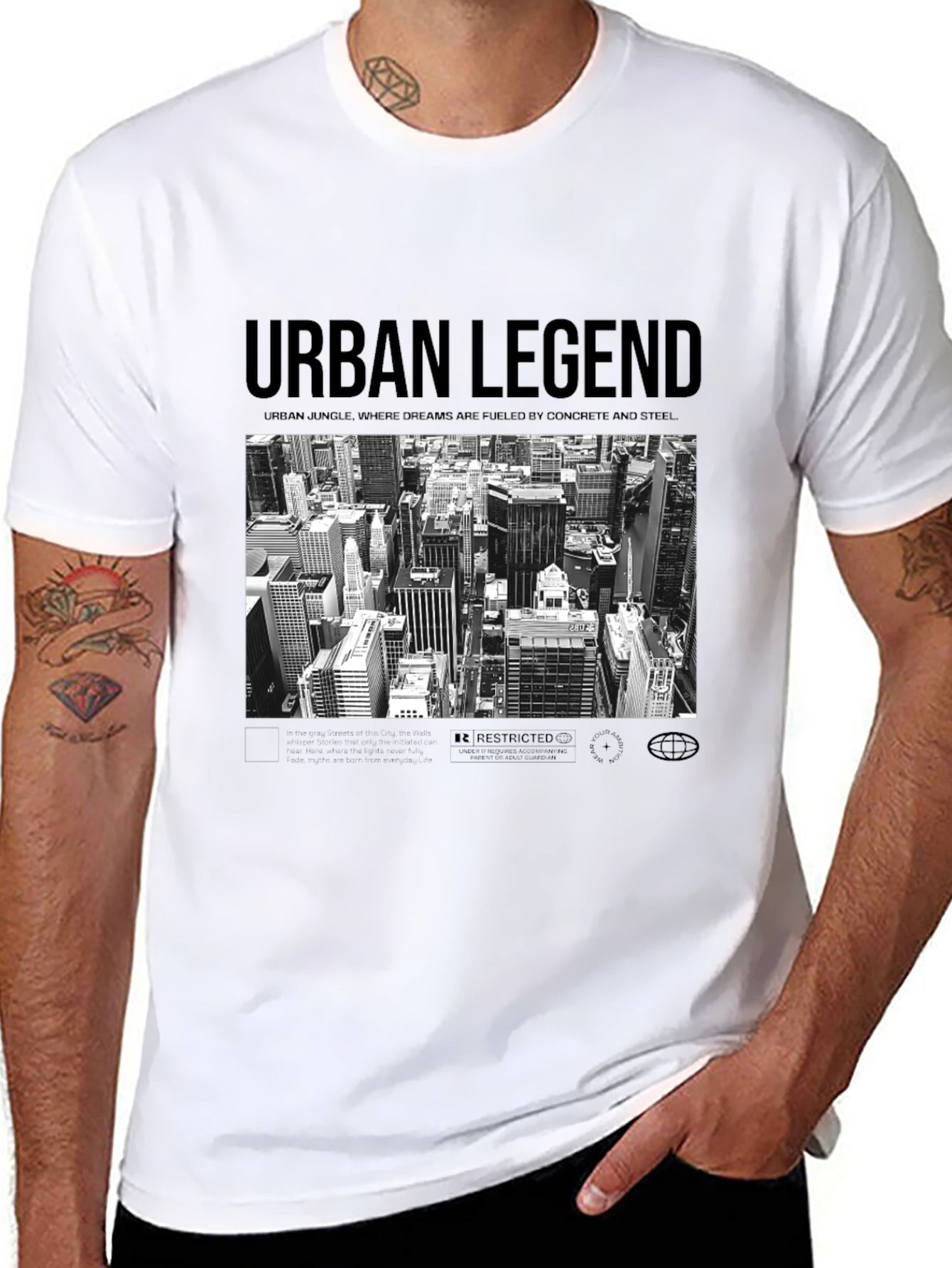Urban Legend Cityscape Graphic Tee - Black
