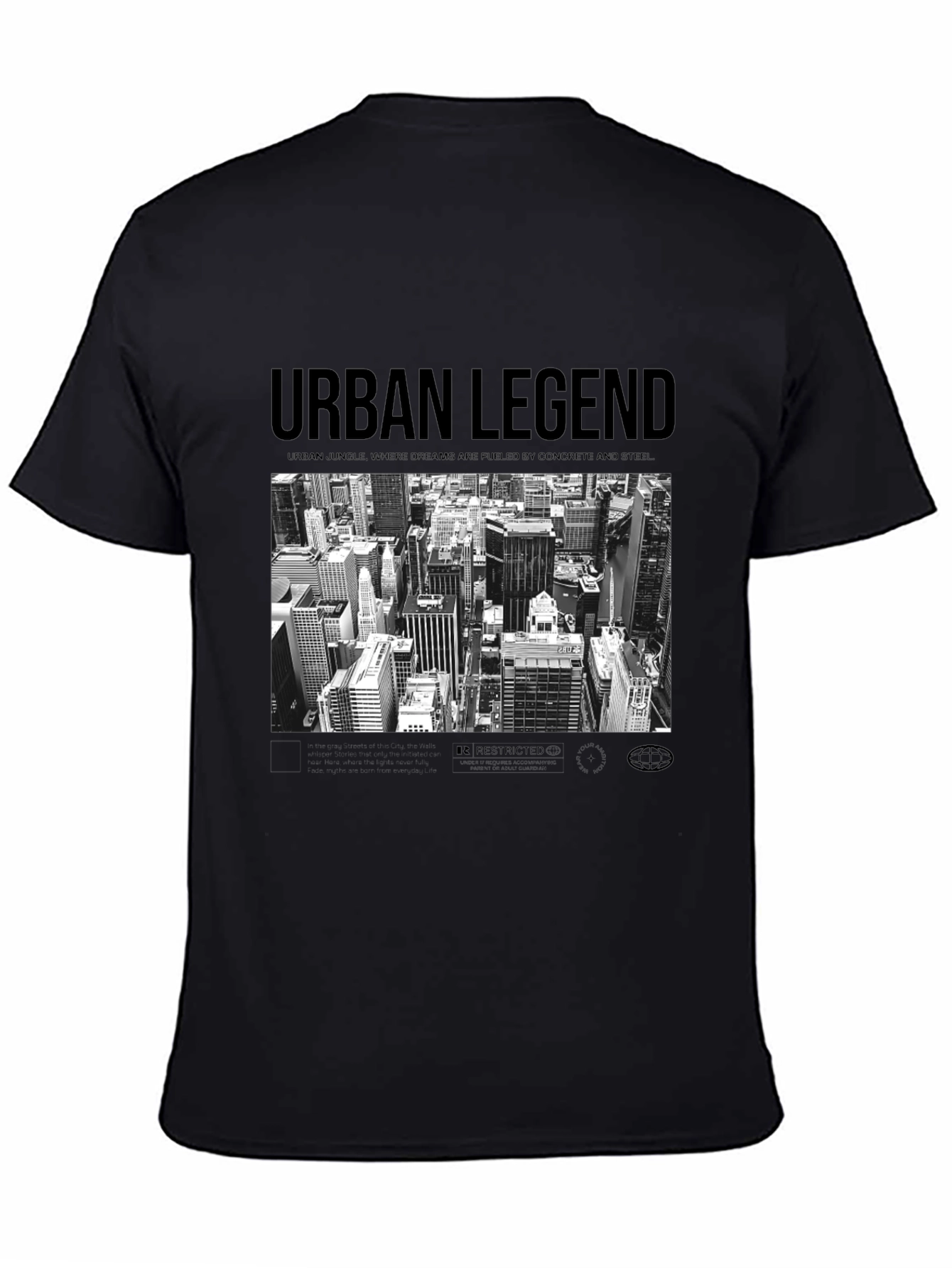 Urban Legend Cityscape Graphic Tee - Black