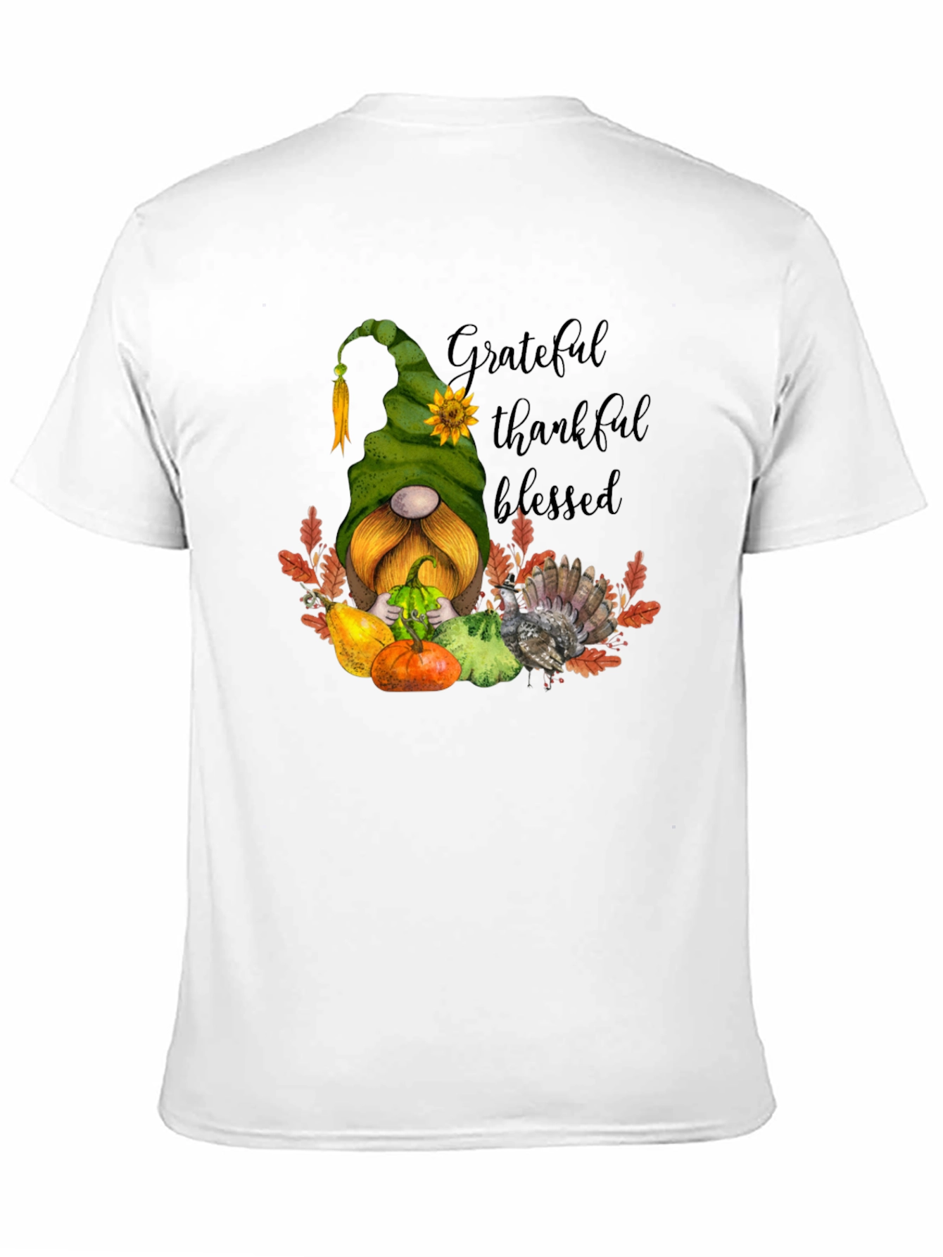 Grateful Thankful Blessed Thanksgiving Gnome T-Shirt