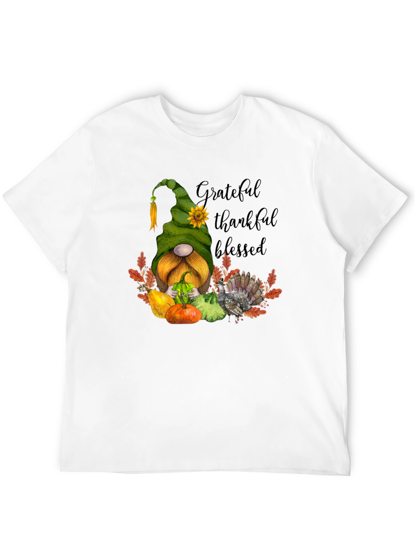 Grateful Thankful Blessed Thanksgiving Gnome T-Shirt