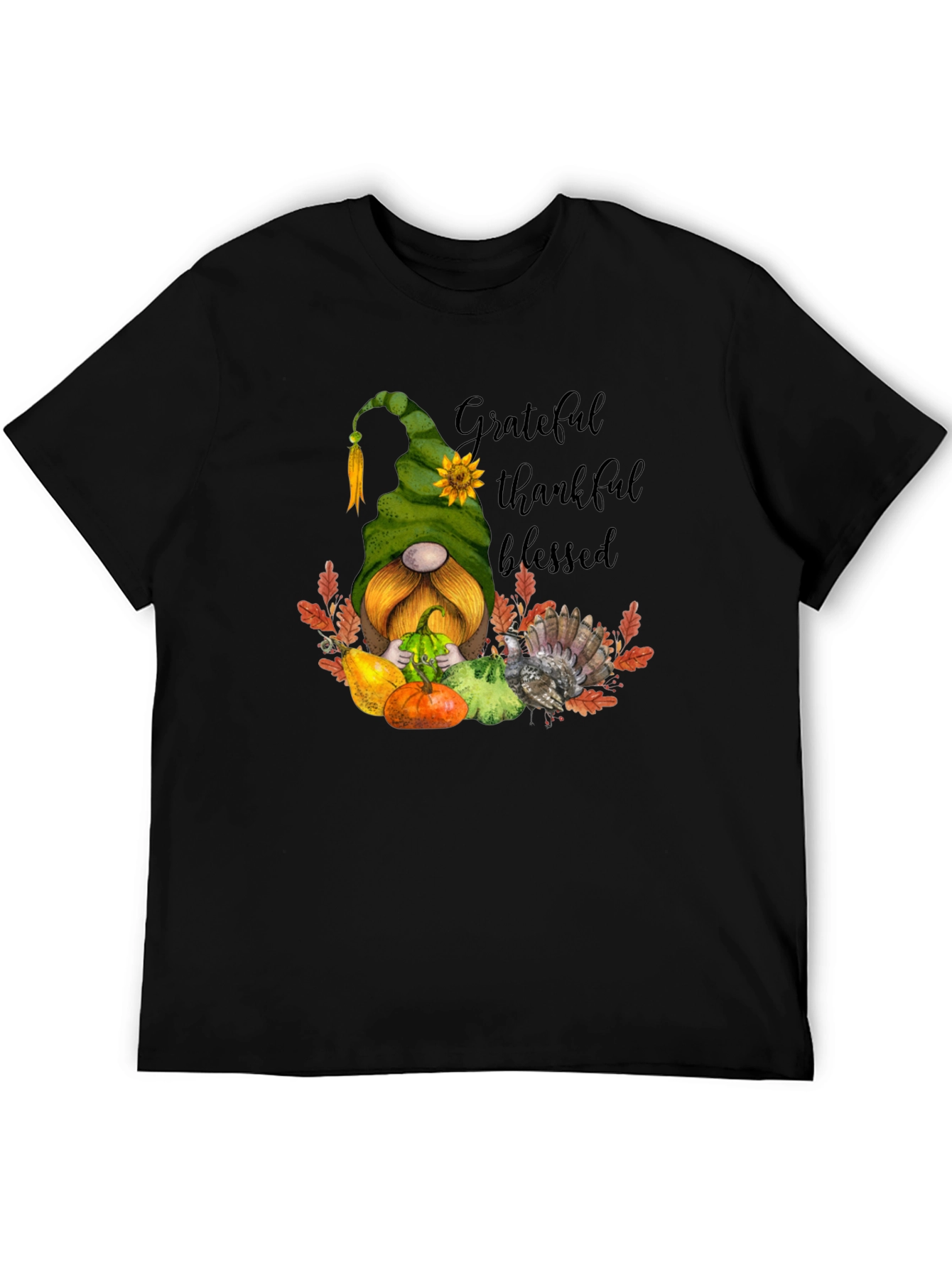 Grateful Thankful Blessed Thanksgiving Gnome T-Shirt