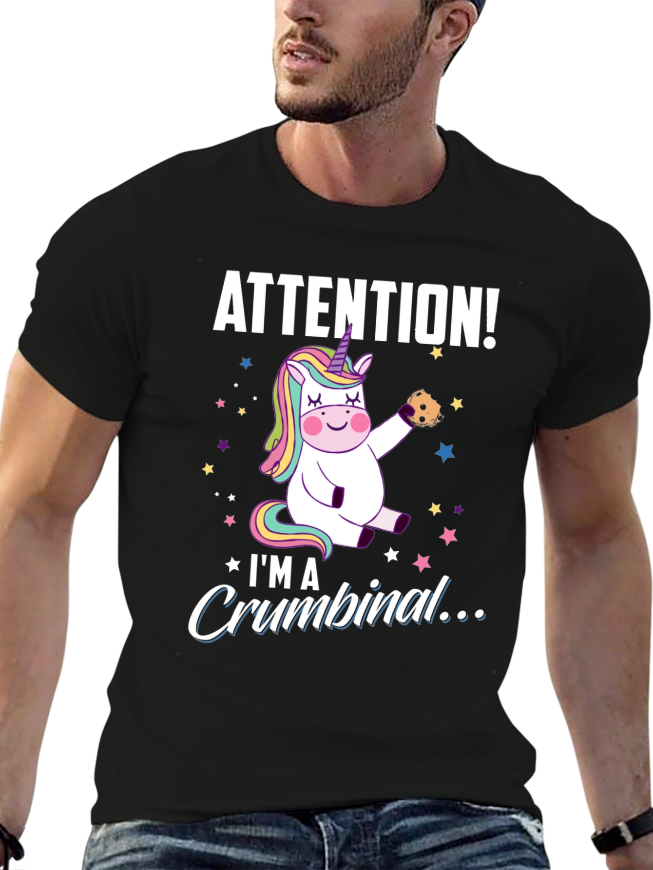 Unicorn Crumbinal Black T-Shirt