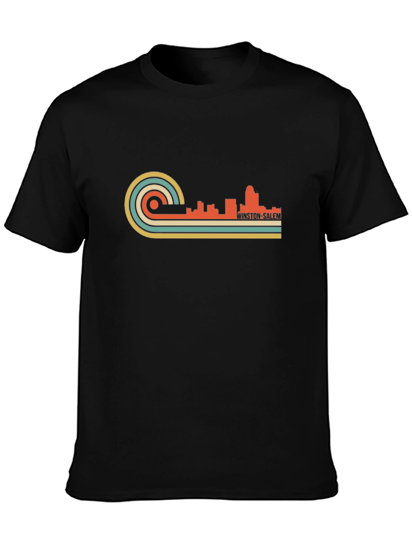 Retro Winston-Salem Skyline Graphic T-Shirt