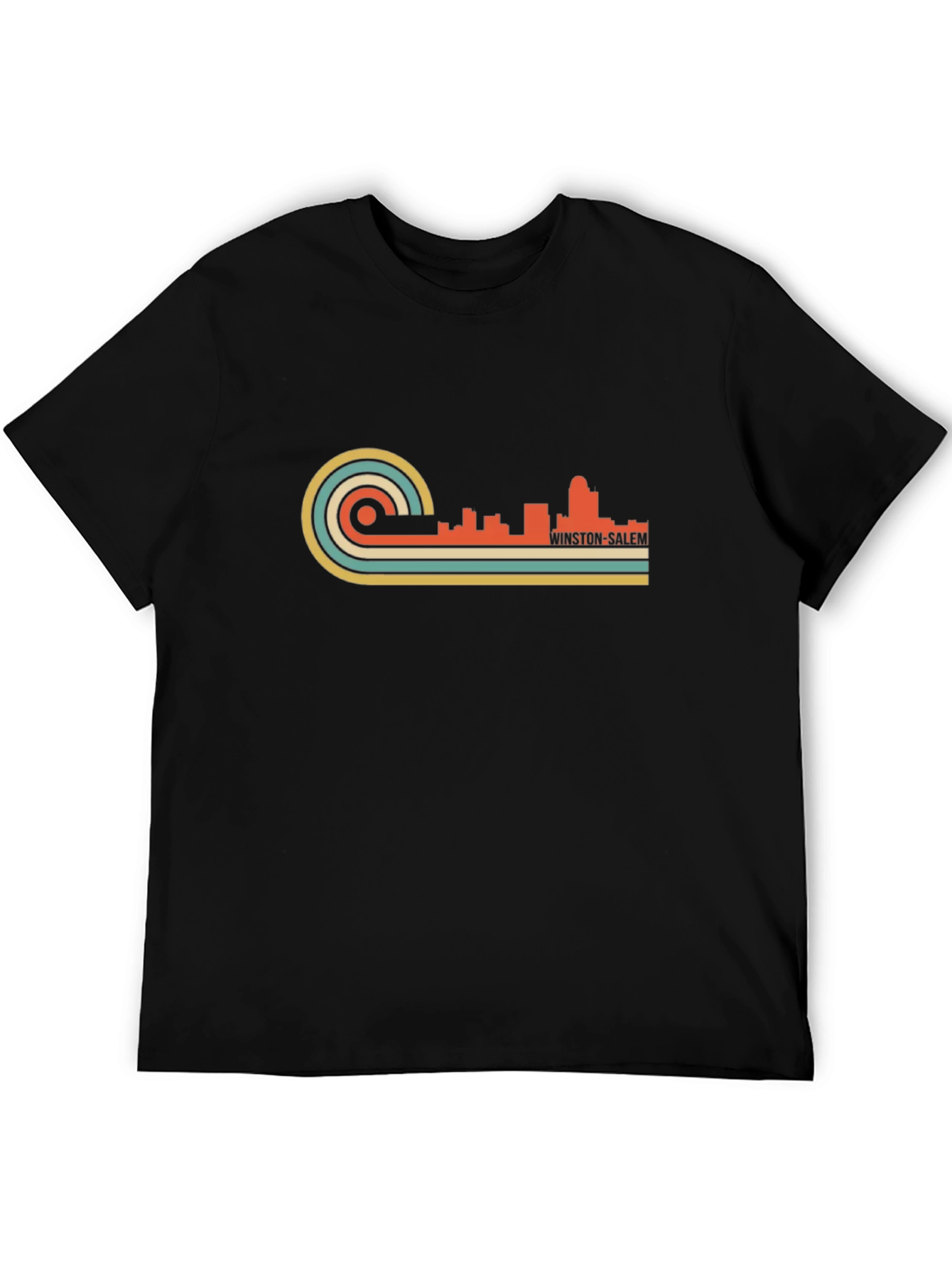 Retro Winston-Salem Skyline Graphic T-Shirt