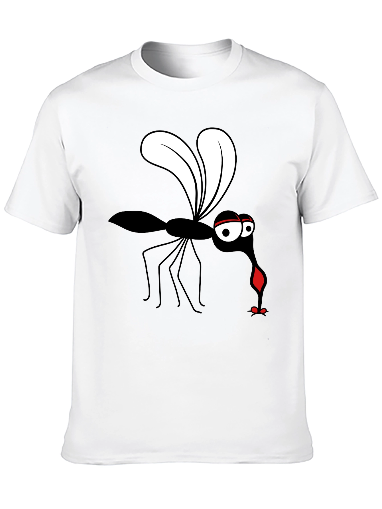 Funny Mosquito Graphic T-Shirt - Black Cotton Tee
