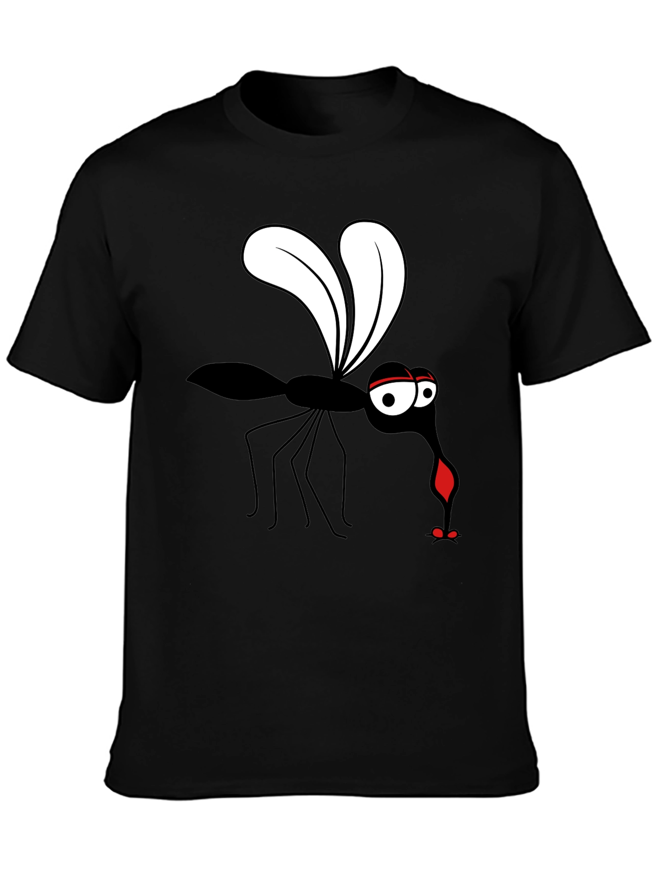 Funny Mosquito Graphic T-Shirt - Black Cotton Tee