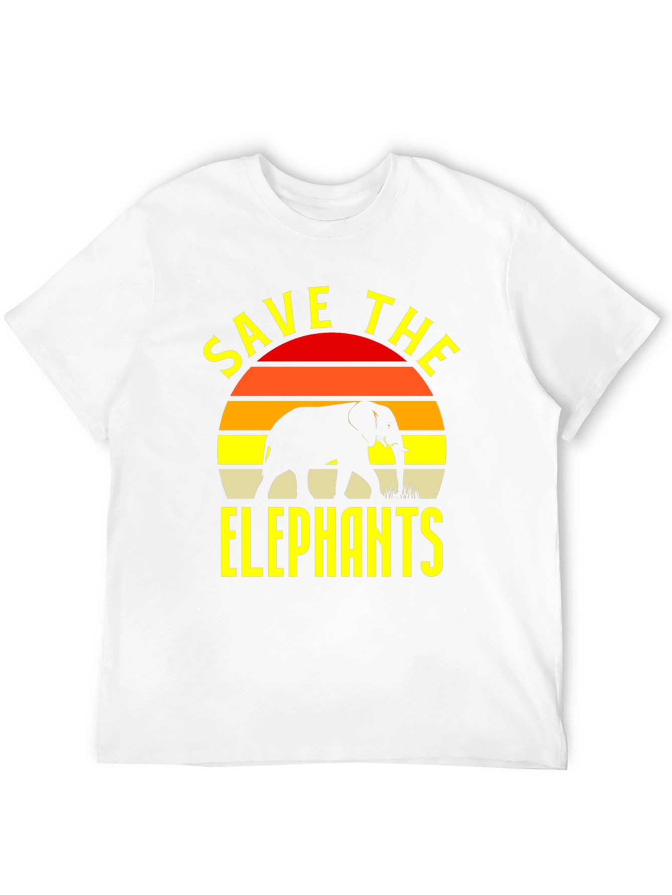 Save The Elephants T-Shirt Black Wildlife Conservation Tee