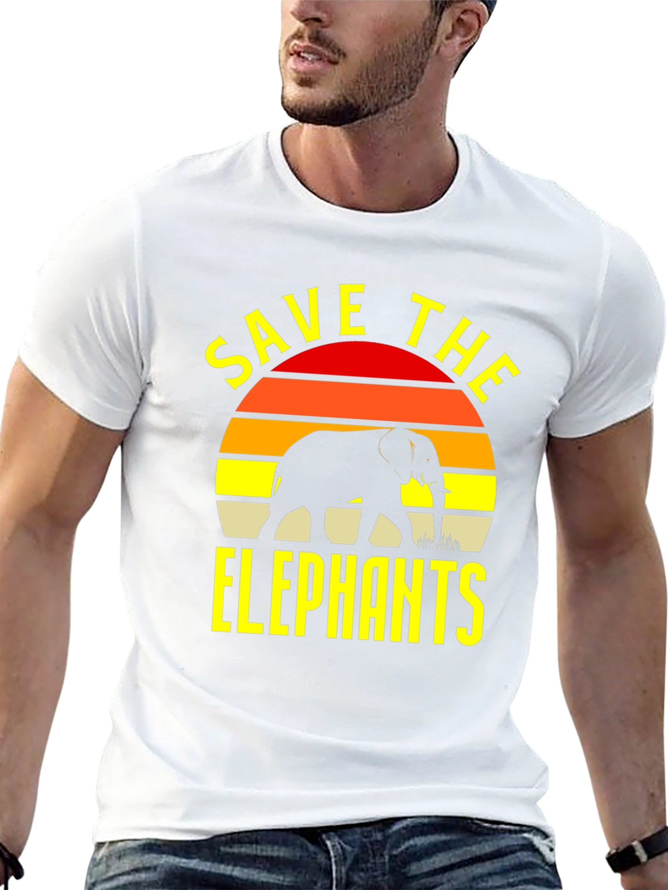Save The Elephants T-Shirt Black Wildlife Conservation Tee