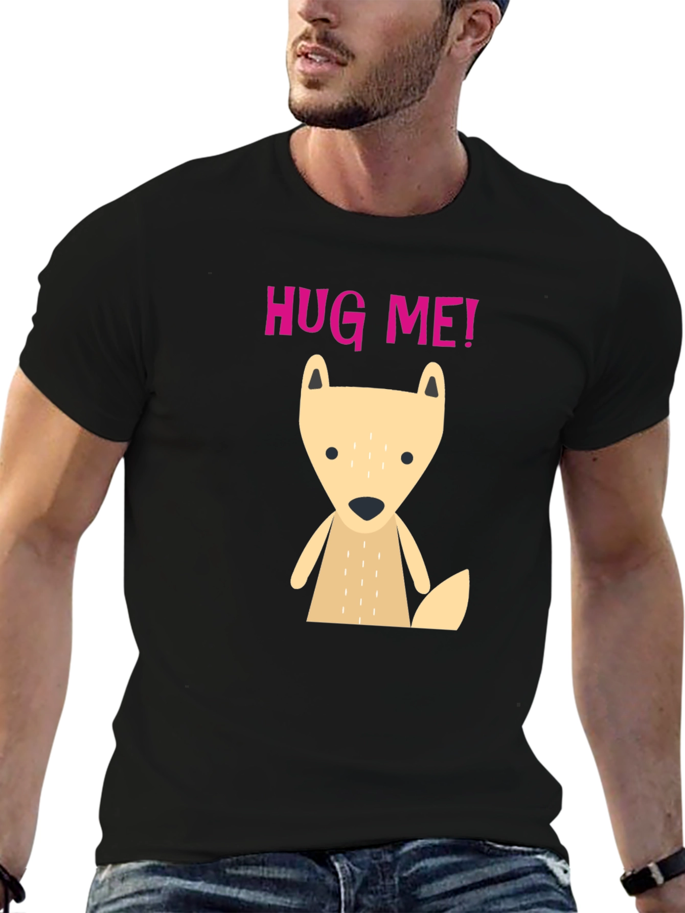 Cute Cartoon Fox Hug Me! Graphic T-Shirt