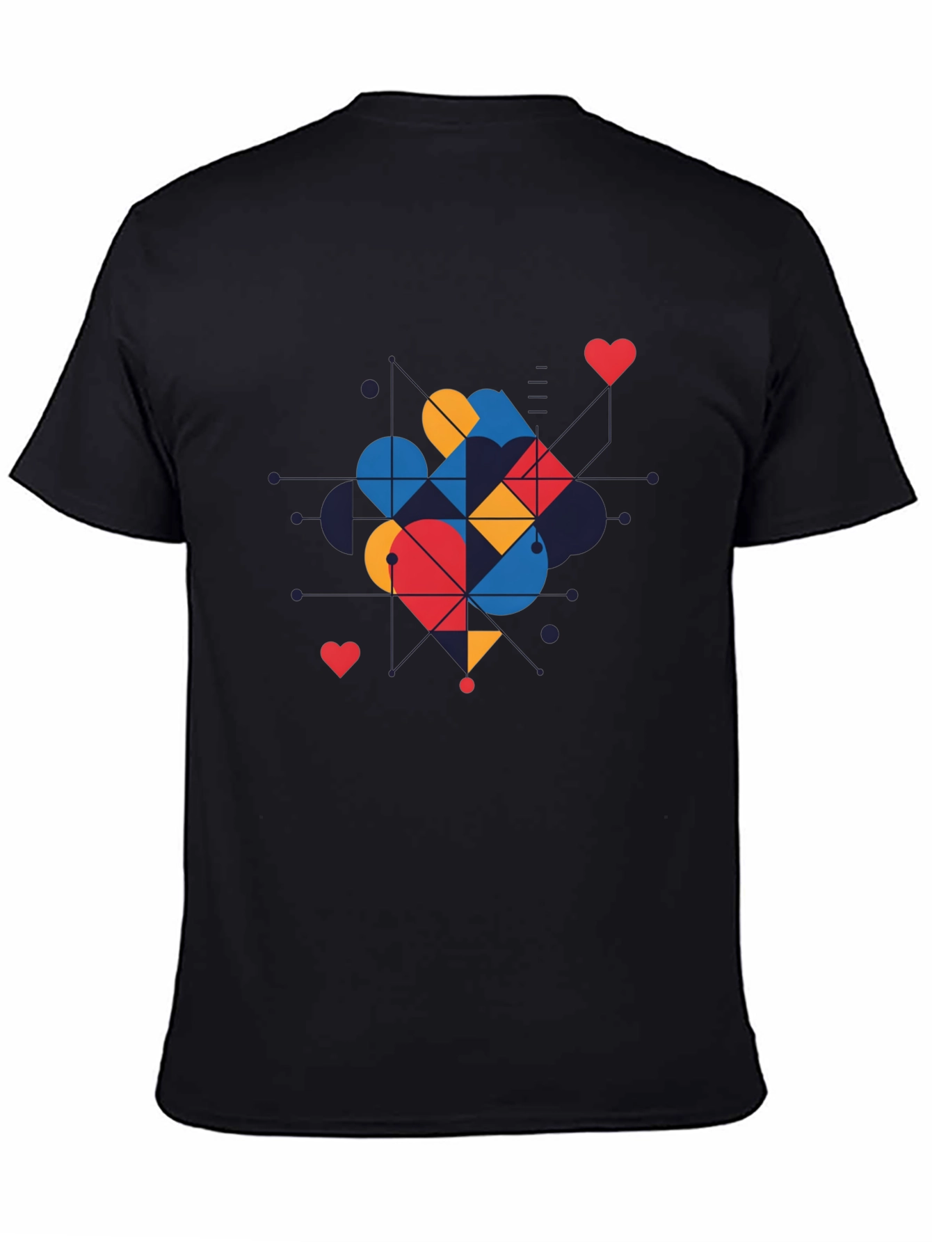 Geometric Heart Graphic Tee - Modern Love Shirt