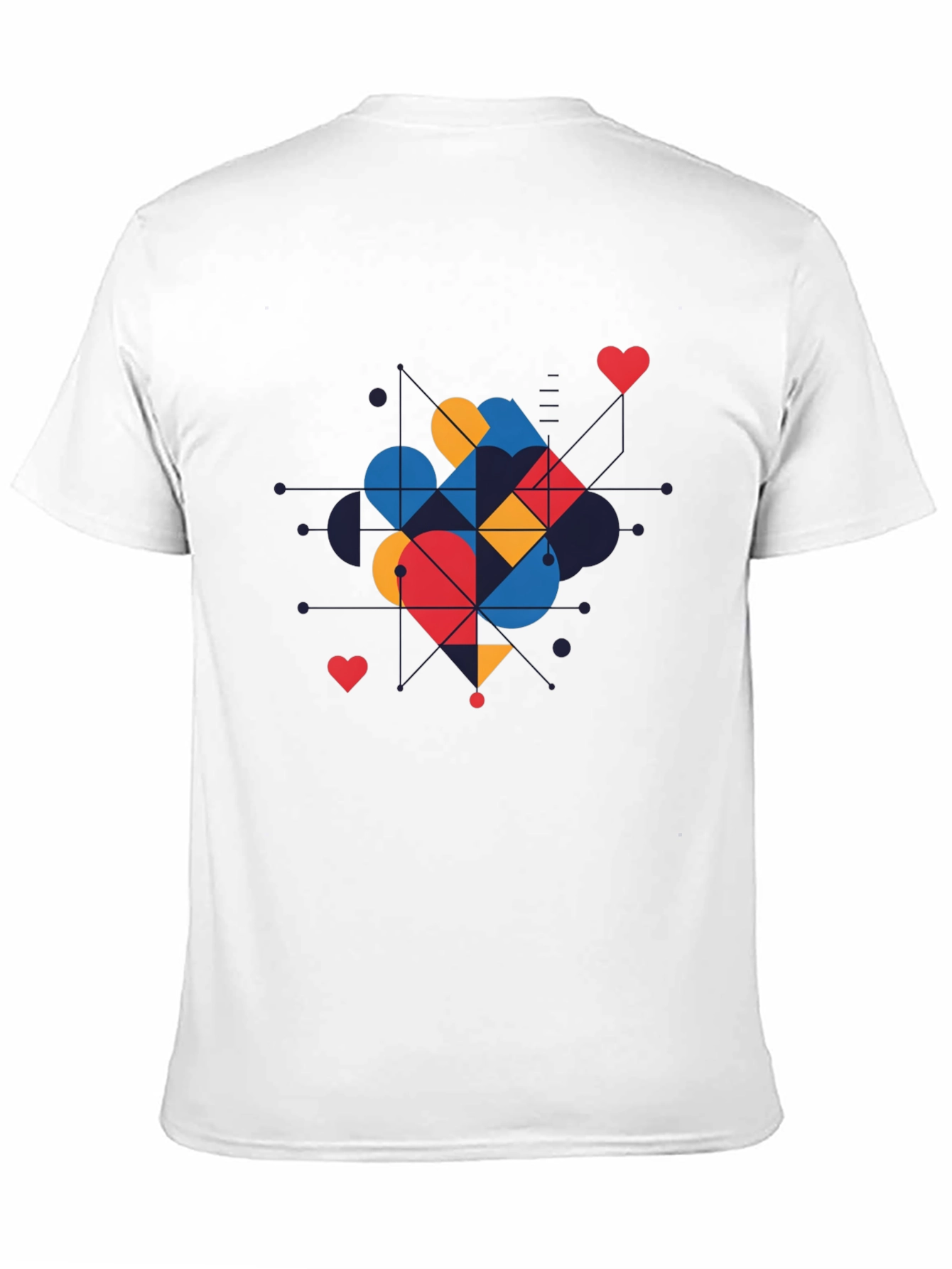 Geometric Heart Graphic Tee - Modern Love Shirt