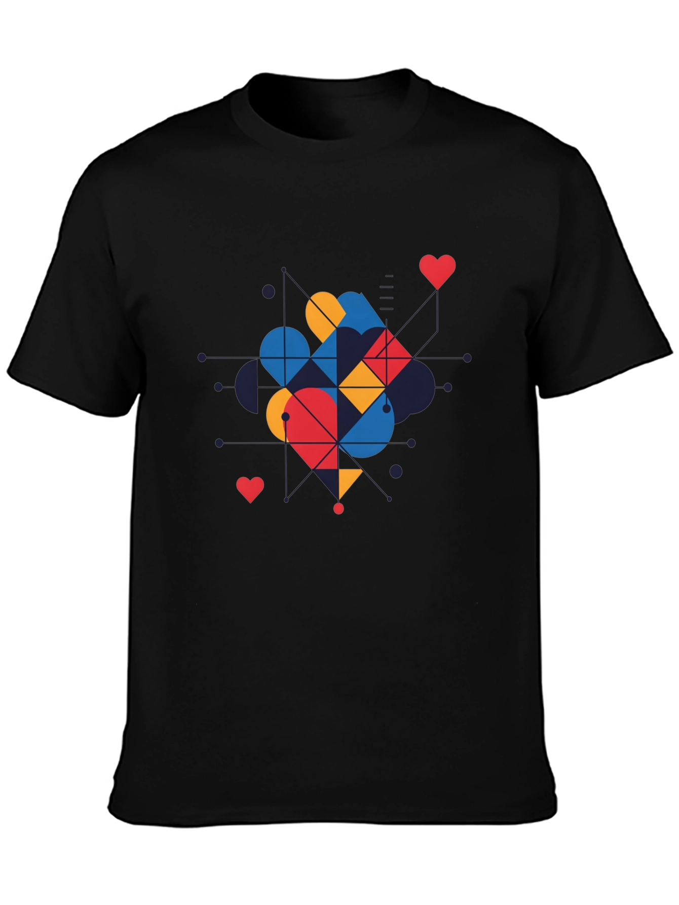 Geometric Heart Graphic Tee - Modern Love Shirt