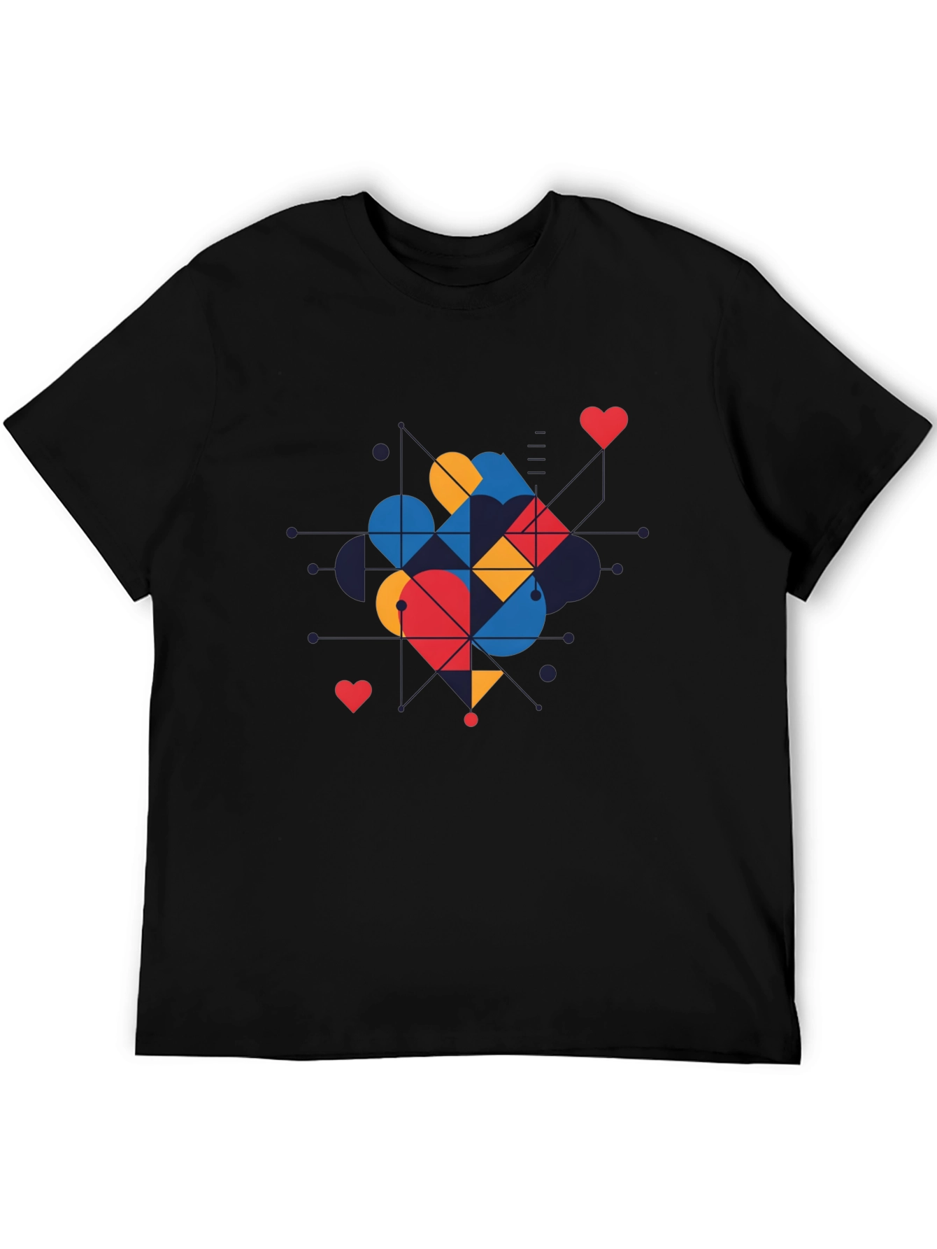 Geometric Heart Graphic Tee - Modern Love Shirt