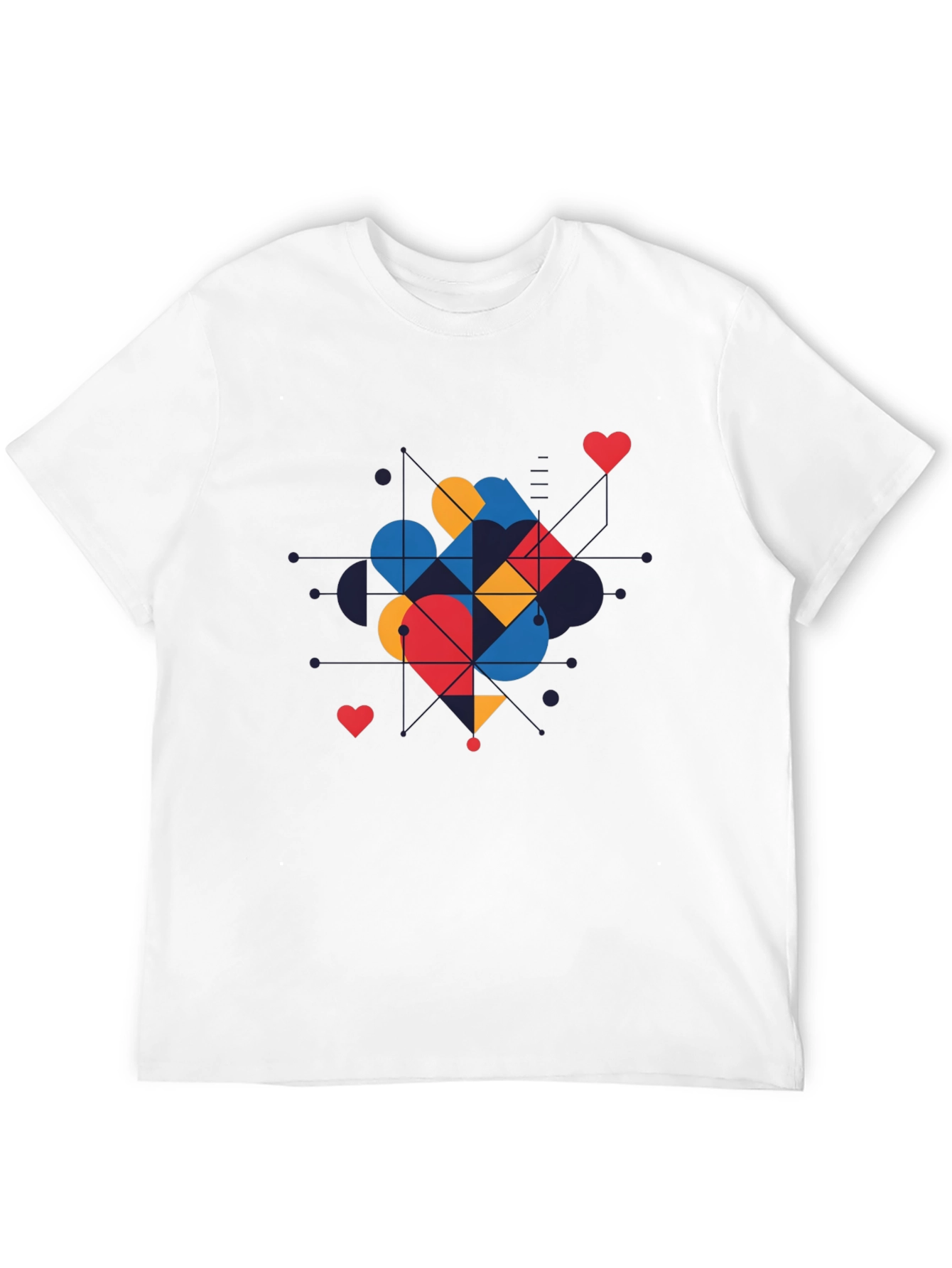 Geometric Heart Graphic Tee - Modern Love Shirt