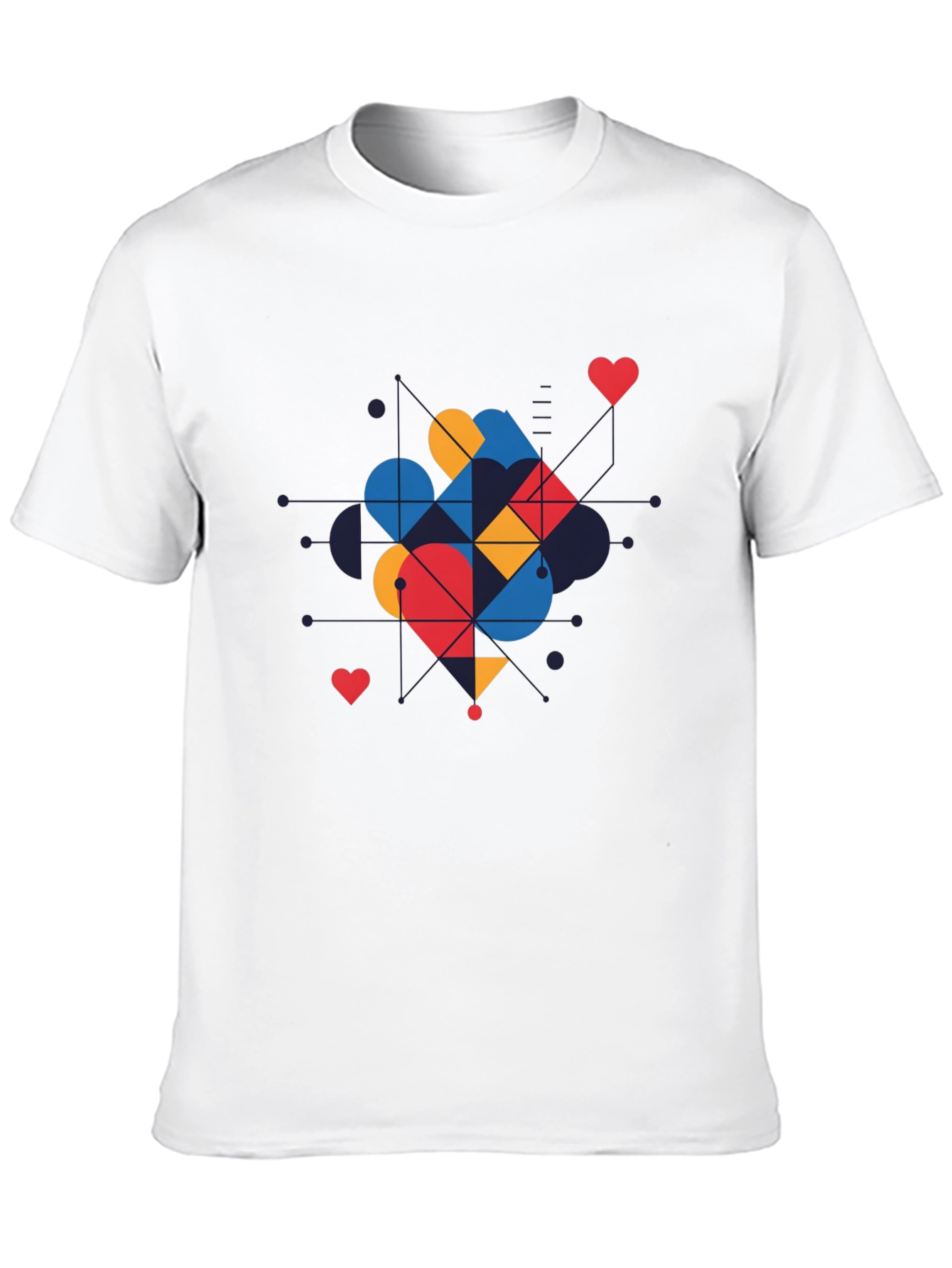 Geometric Heart Graphic Tee - Modern Love Shirt