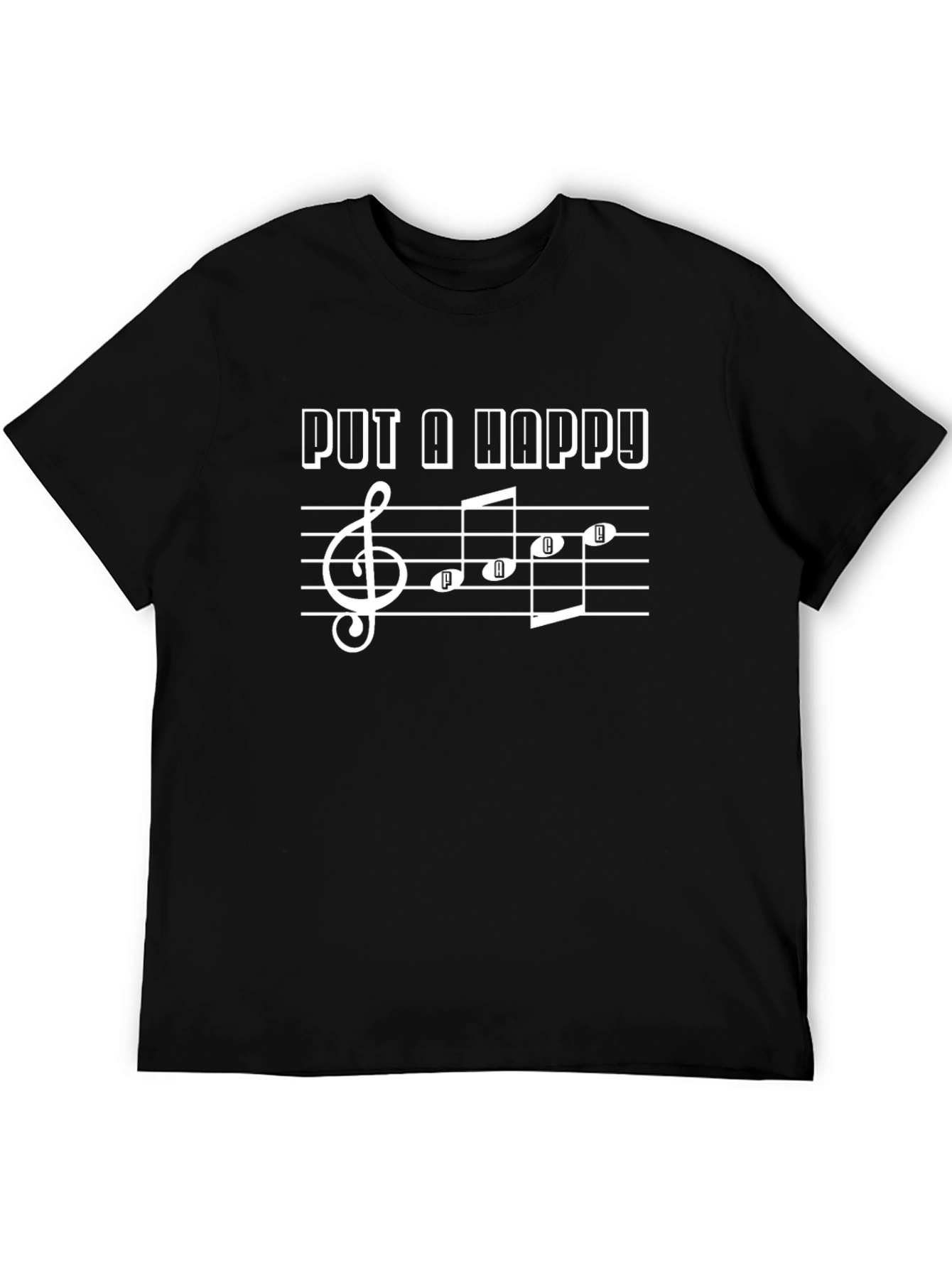 Put A Happy Note Music T-Shirt - Black