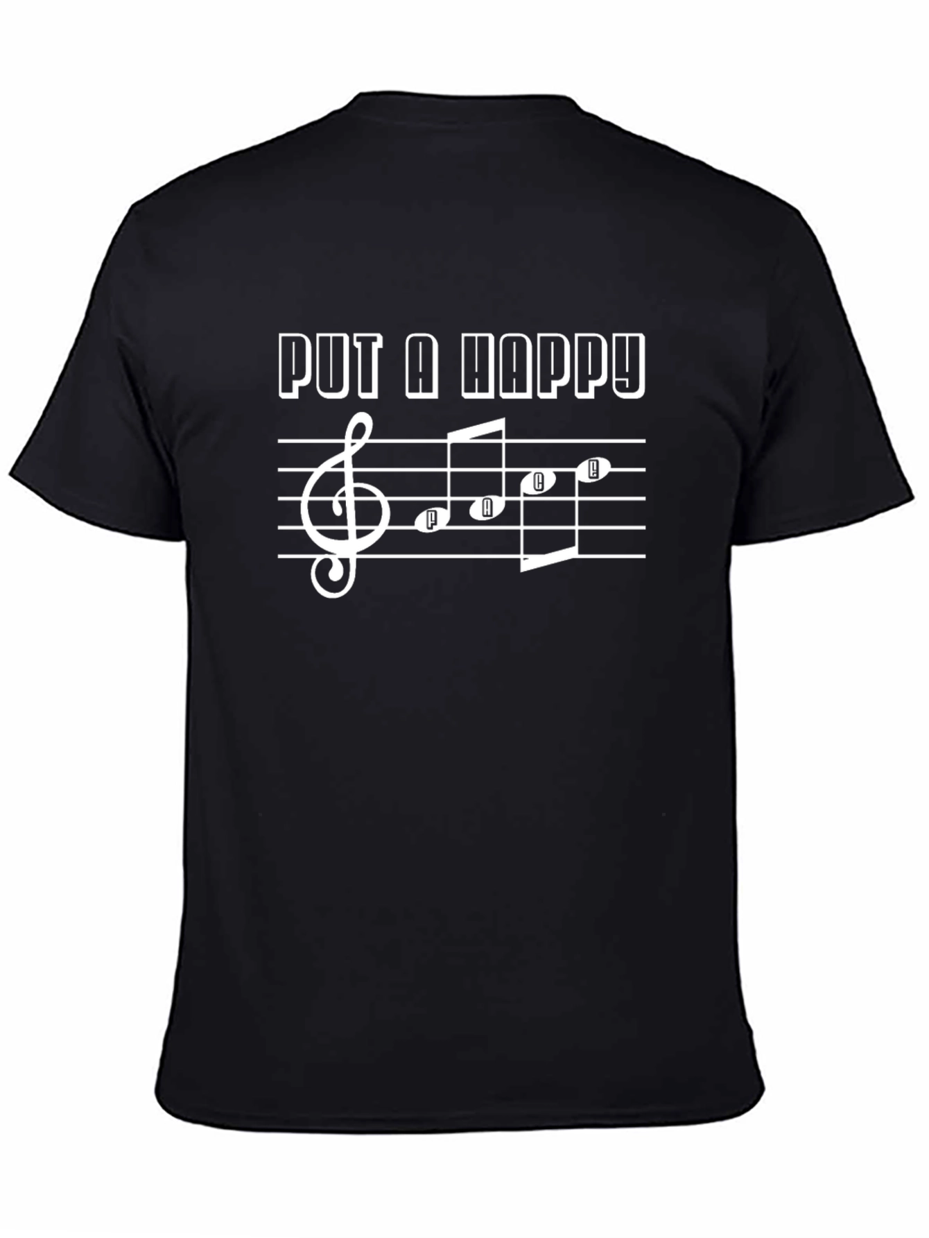 Put A Happy Note Music T-Shirt - Black