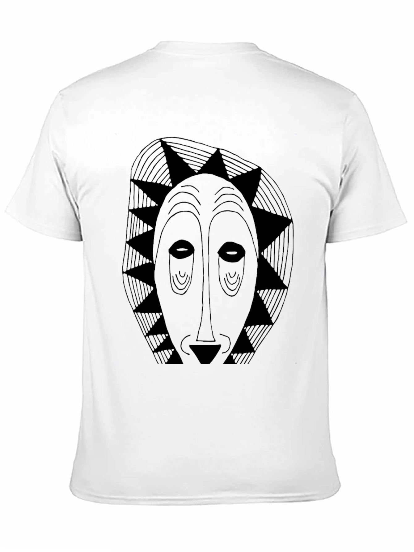 Black Tribal Mask Graphic T-Shirt - Unique Design