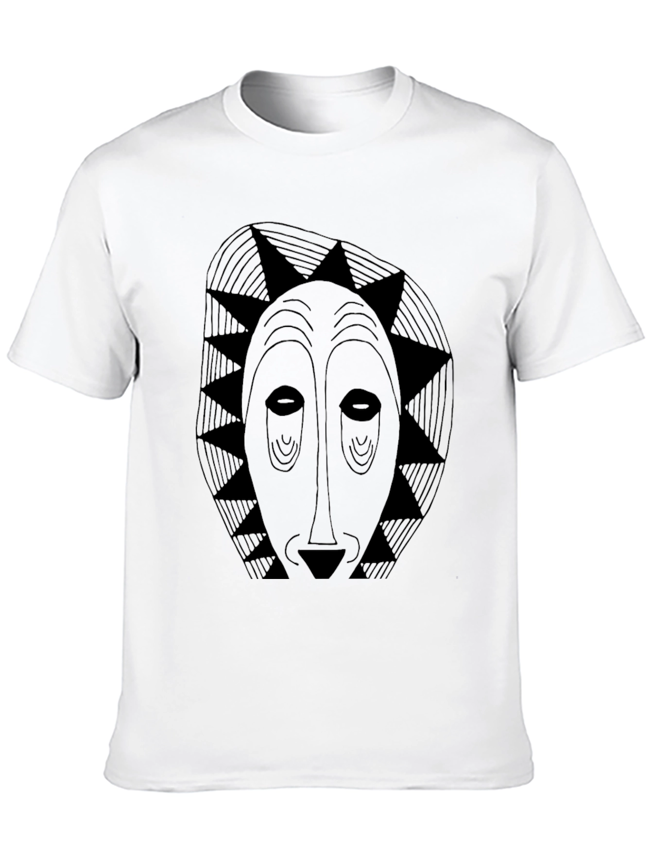 Black Tribal Mask Graphic T-Shirt - Unique Design