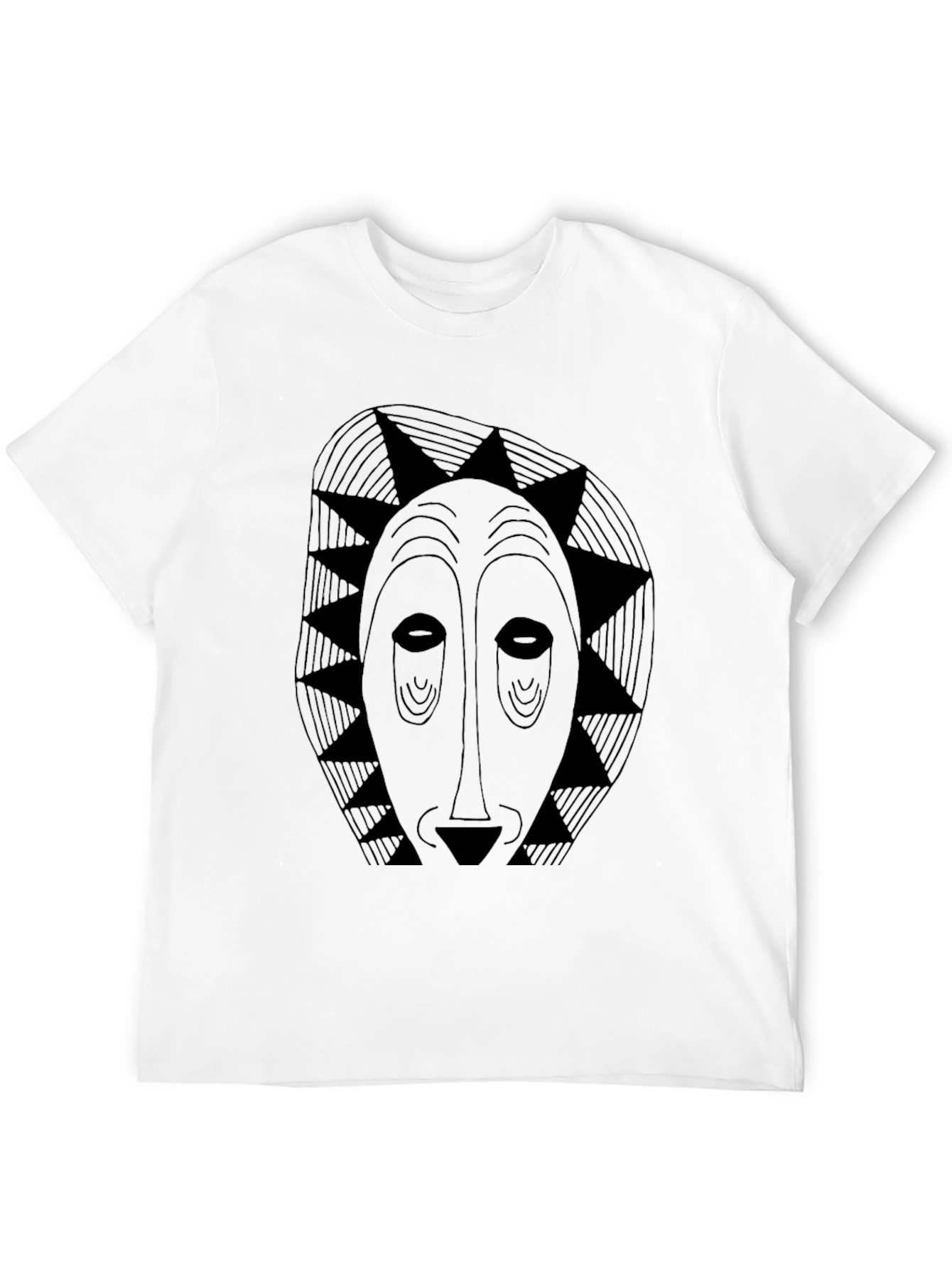 Black Tribal Mask Graphic T-Shirt - Unique Design