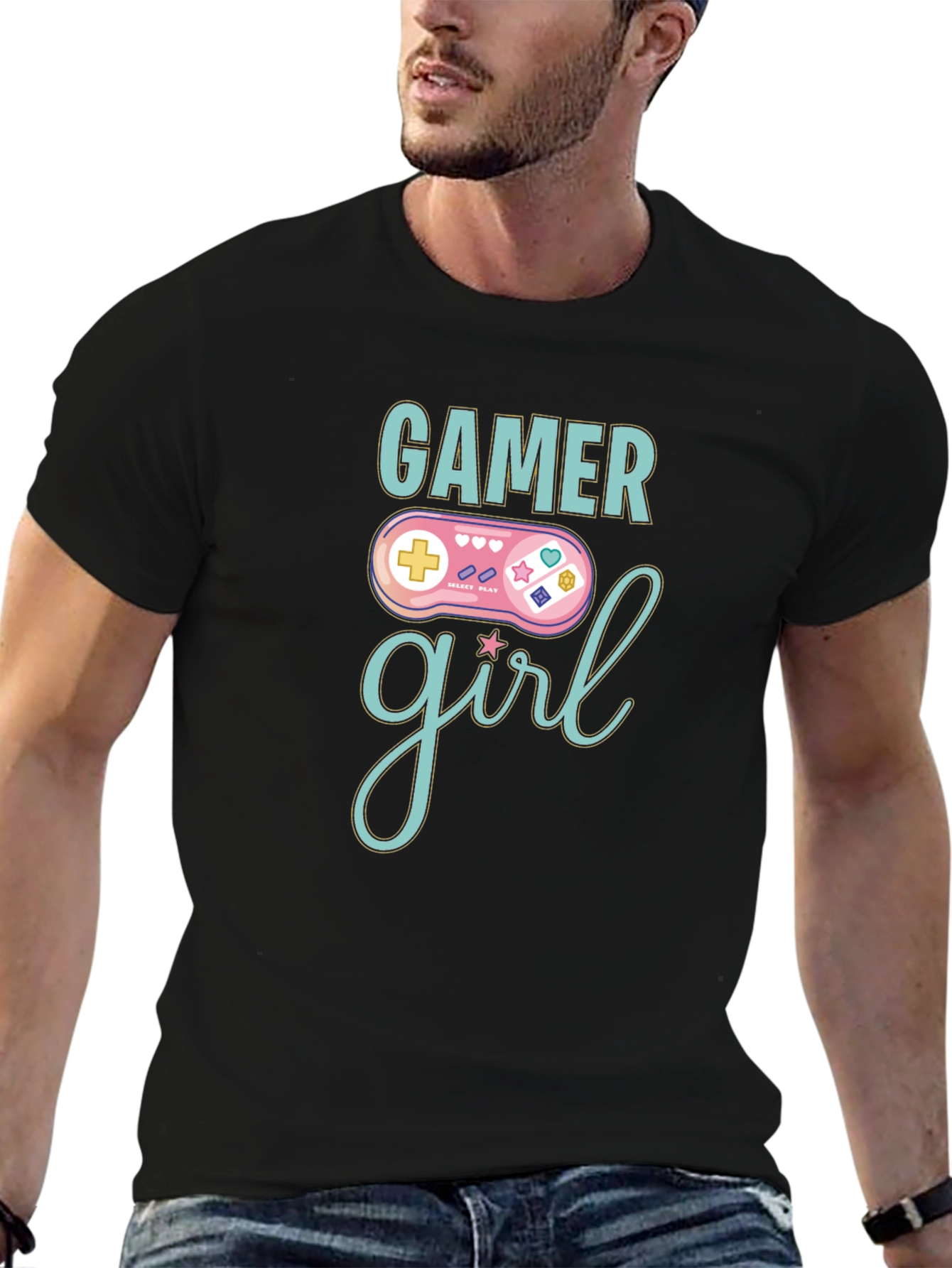 Gamer Girl T-Shirt - Black Cotton Graphic Tee