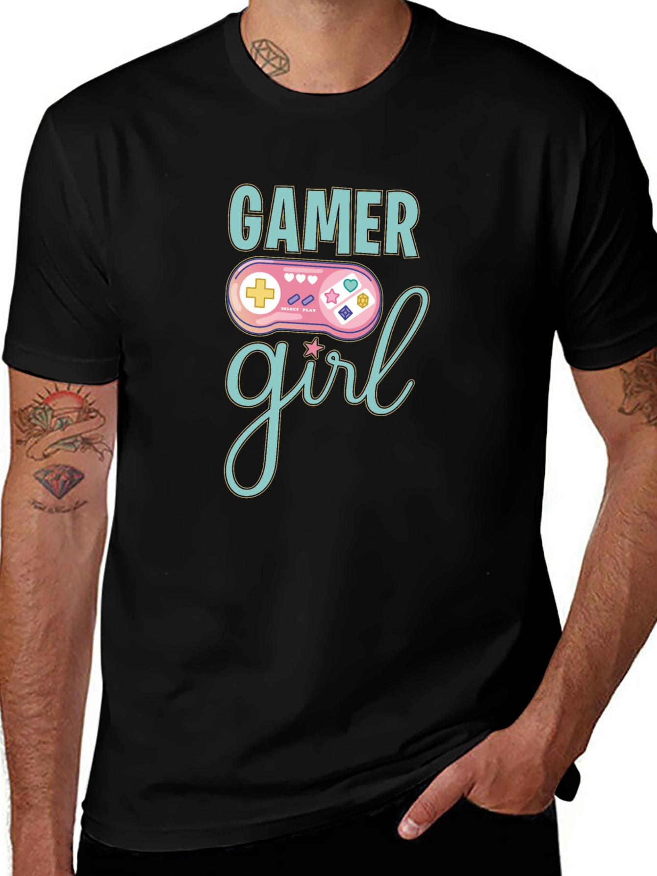 Gamer Girl T-Shirt - Black Cotton Graphic Tee