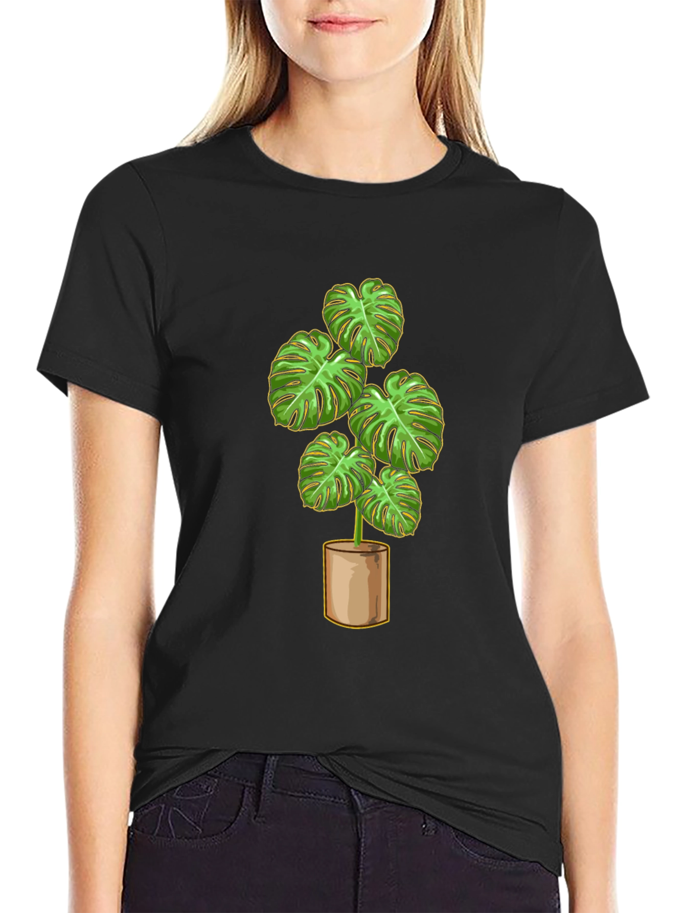 Plant Lovers Tee: Stylish Monstera Design