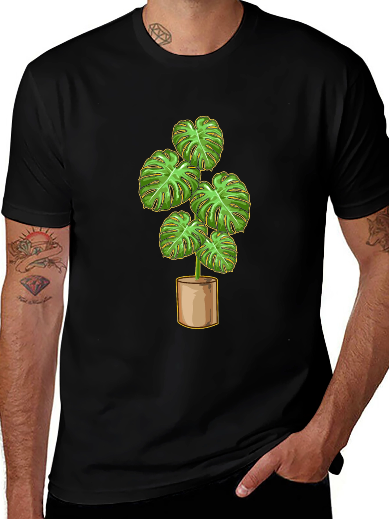 Plant Lovers Tee: Stylish Monstera Design