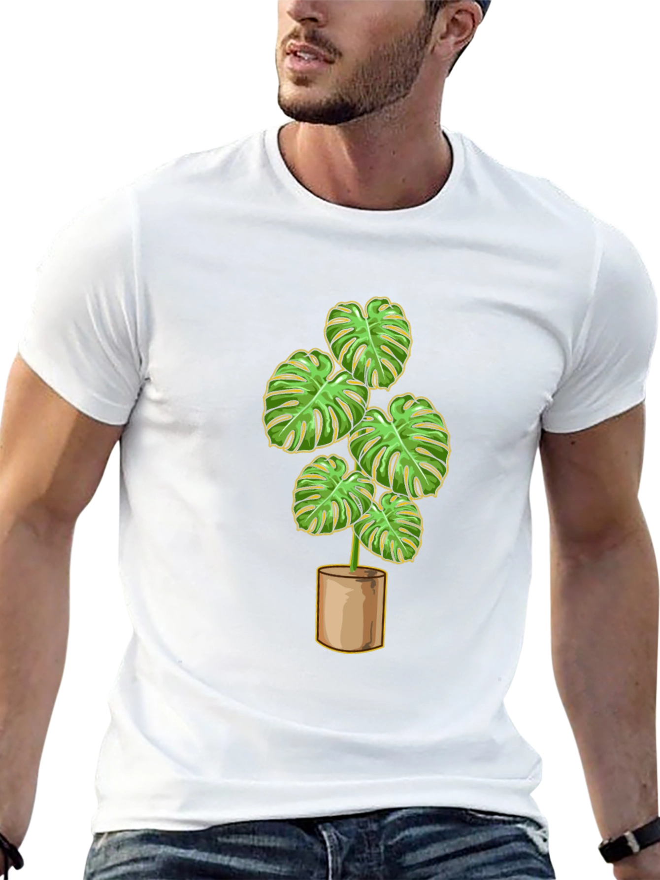 Plant Lovers Tee: Stylish Monstera Design