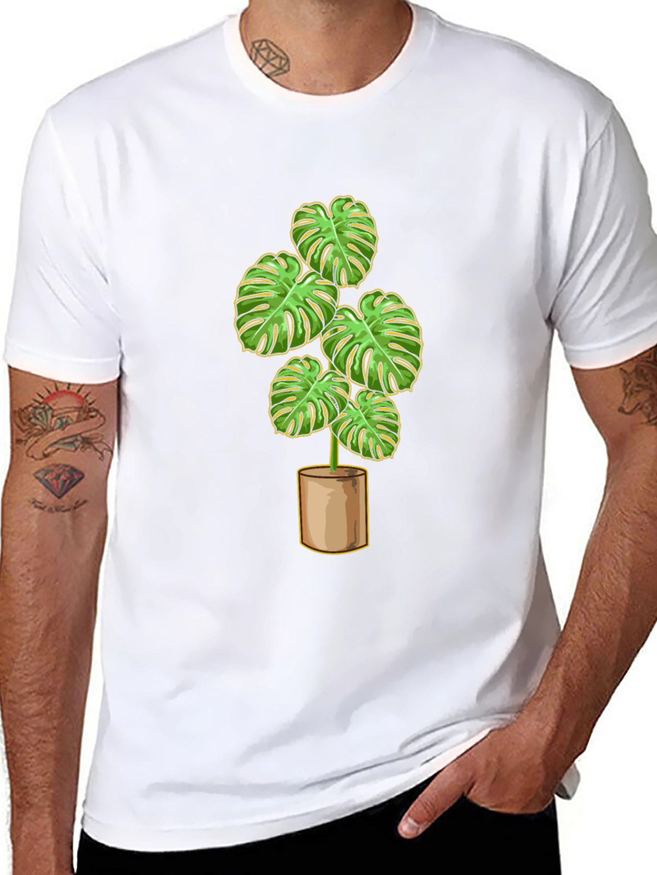 Plant Lovers Tee: Stylish Monstera Design