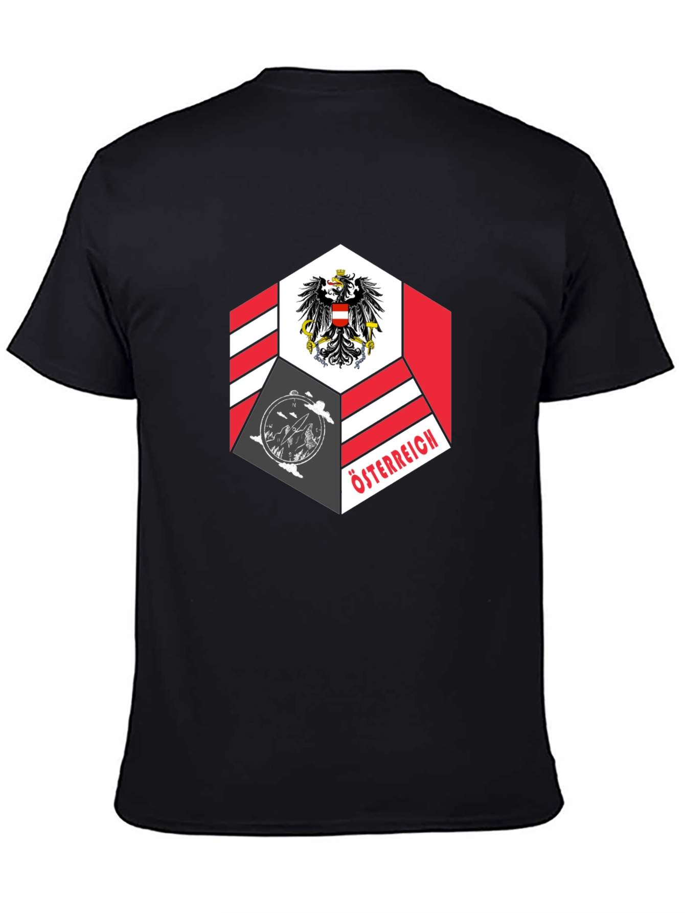 Austria Emblem Graphic Tee - Black Casual T-Shirt