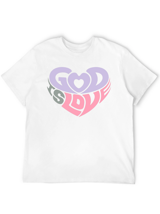 God is Love Heart Graphic Tee - Black