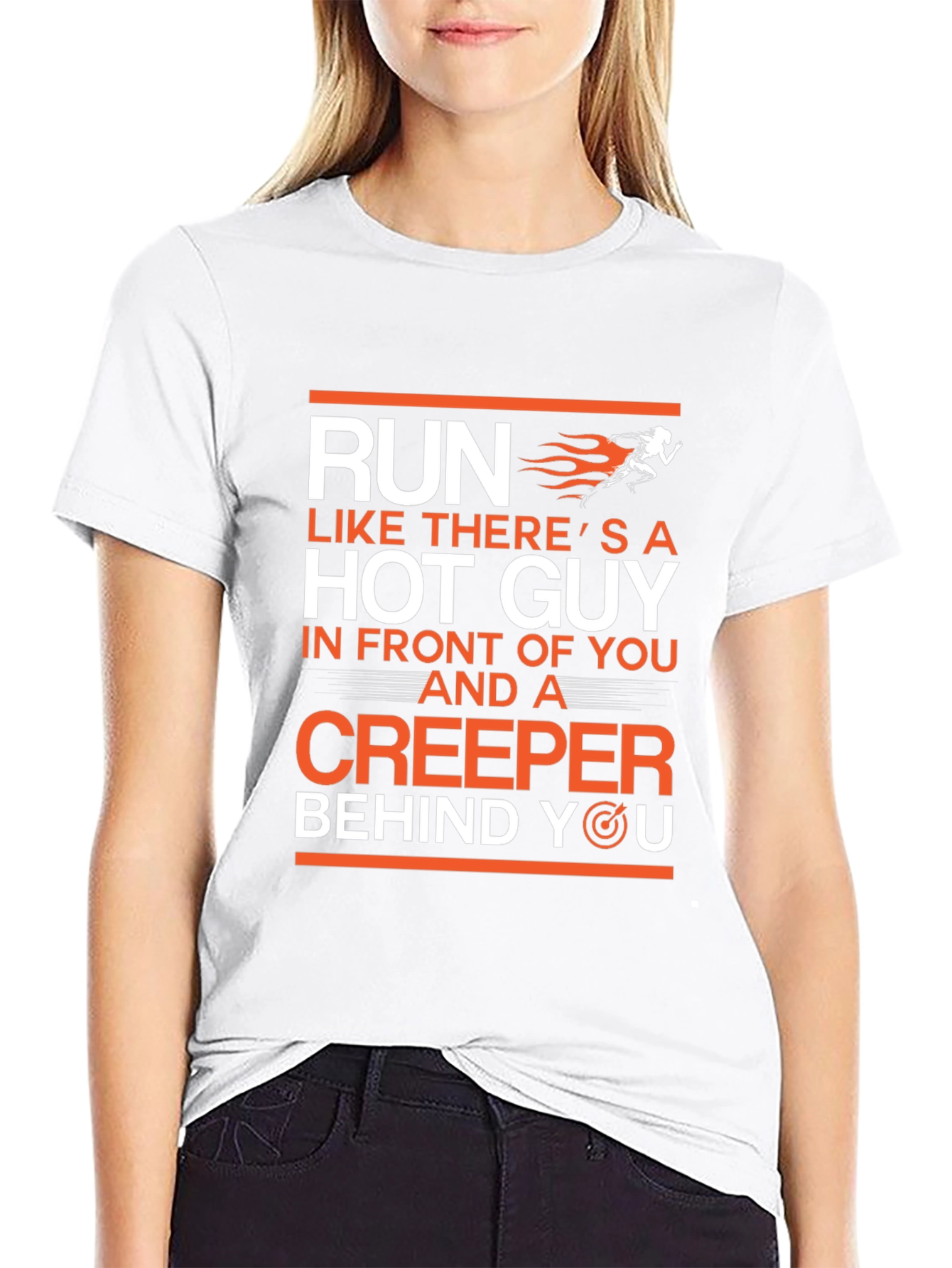 Funny Run Like Hot Guy Creeper T-Shirt