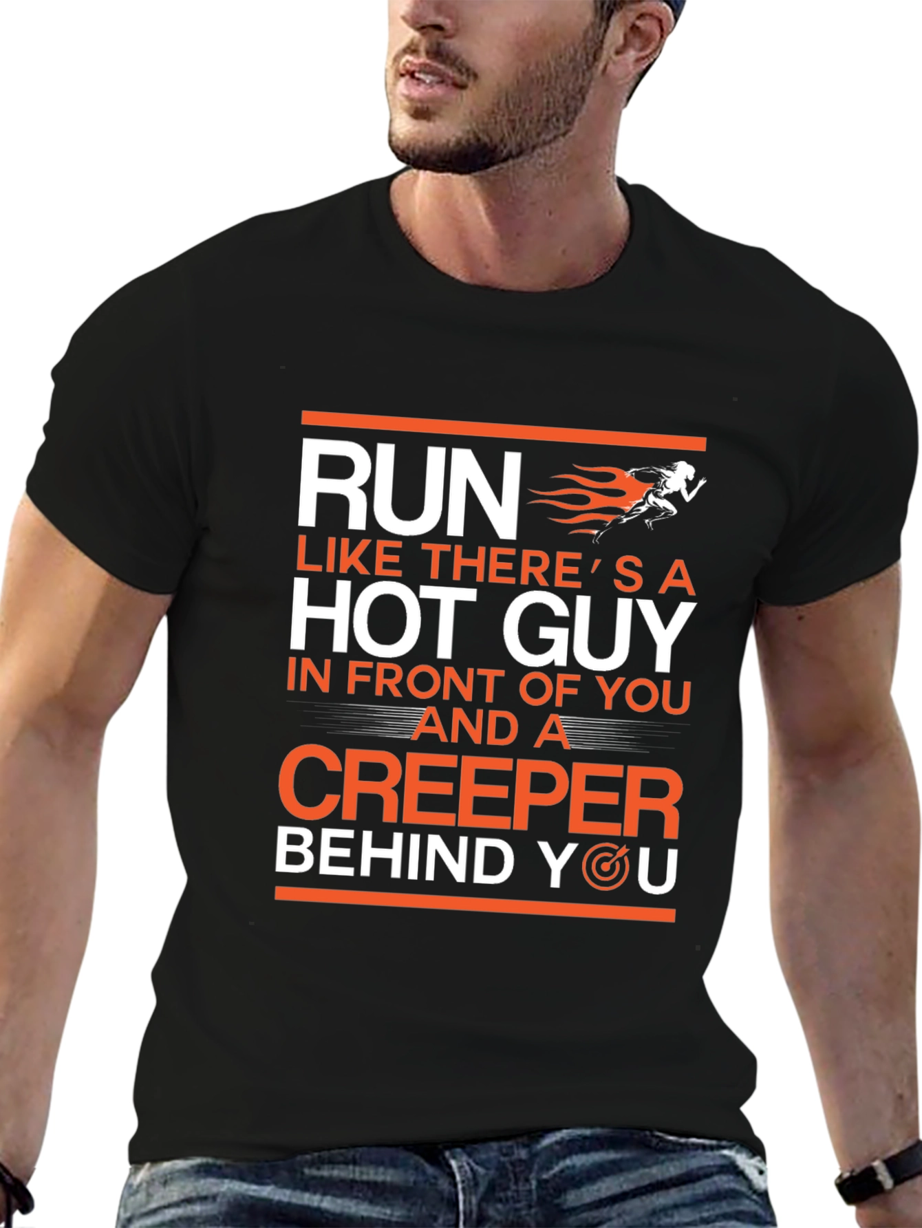 Funny Run Like Hot Guy Creeper T-Shirt