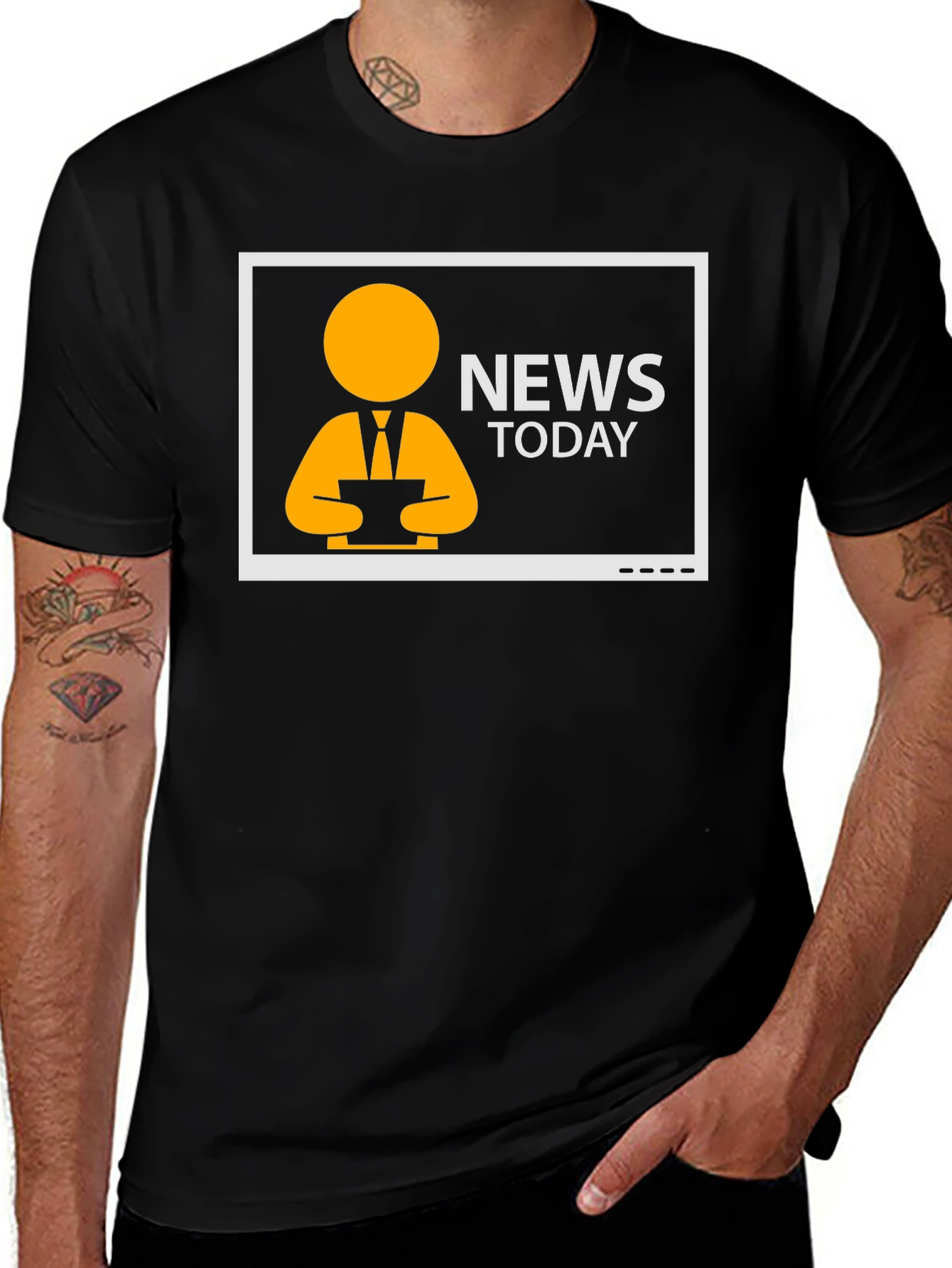 News Today T-Shirt - Black Graphic Tee