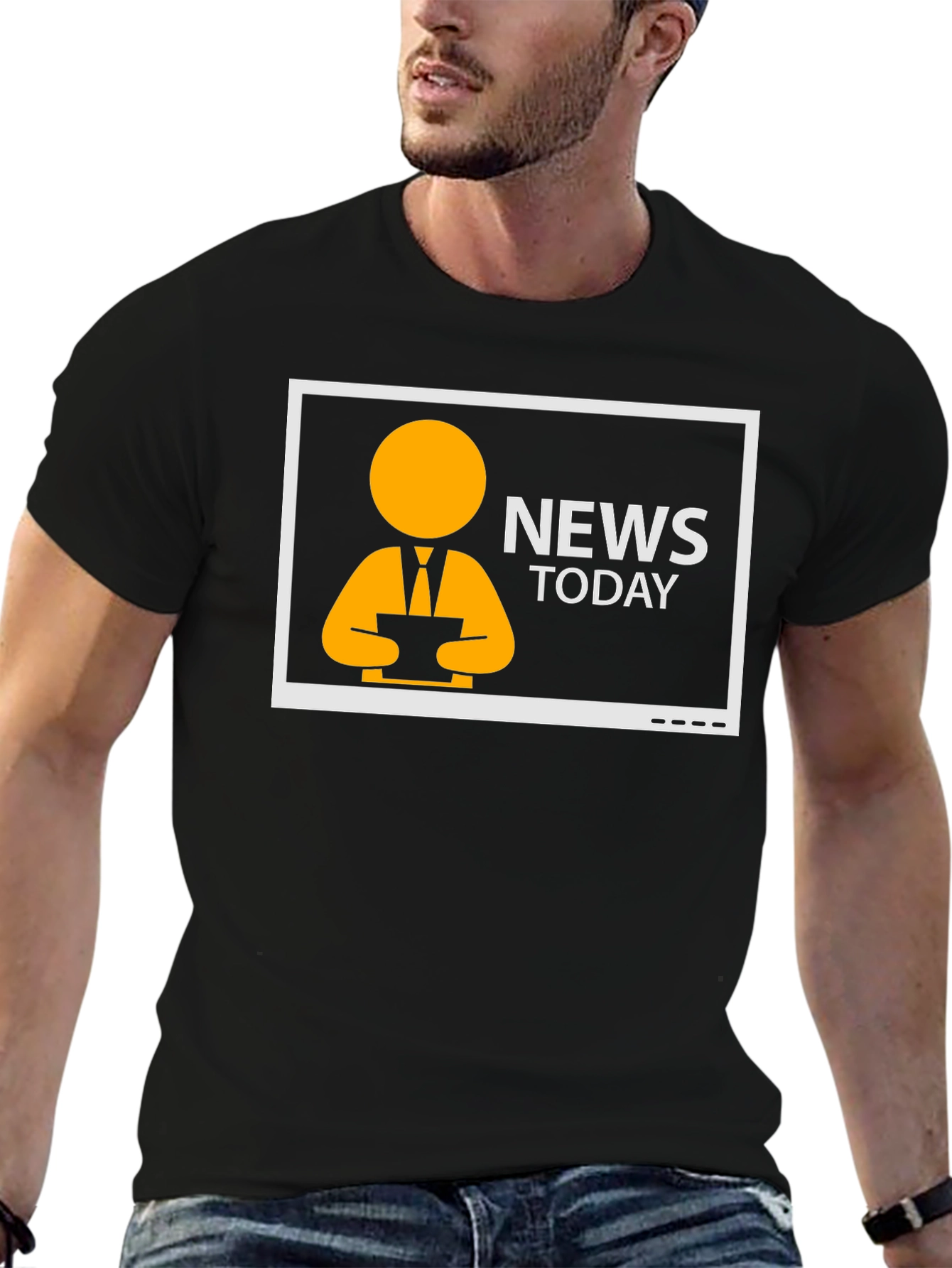 News Today T-Shirt - Black Graphic Tee