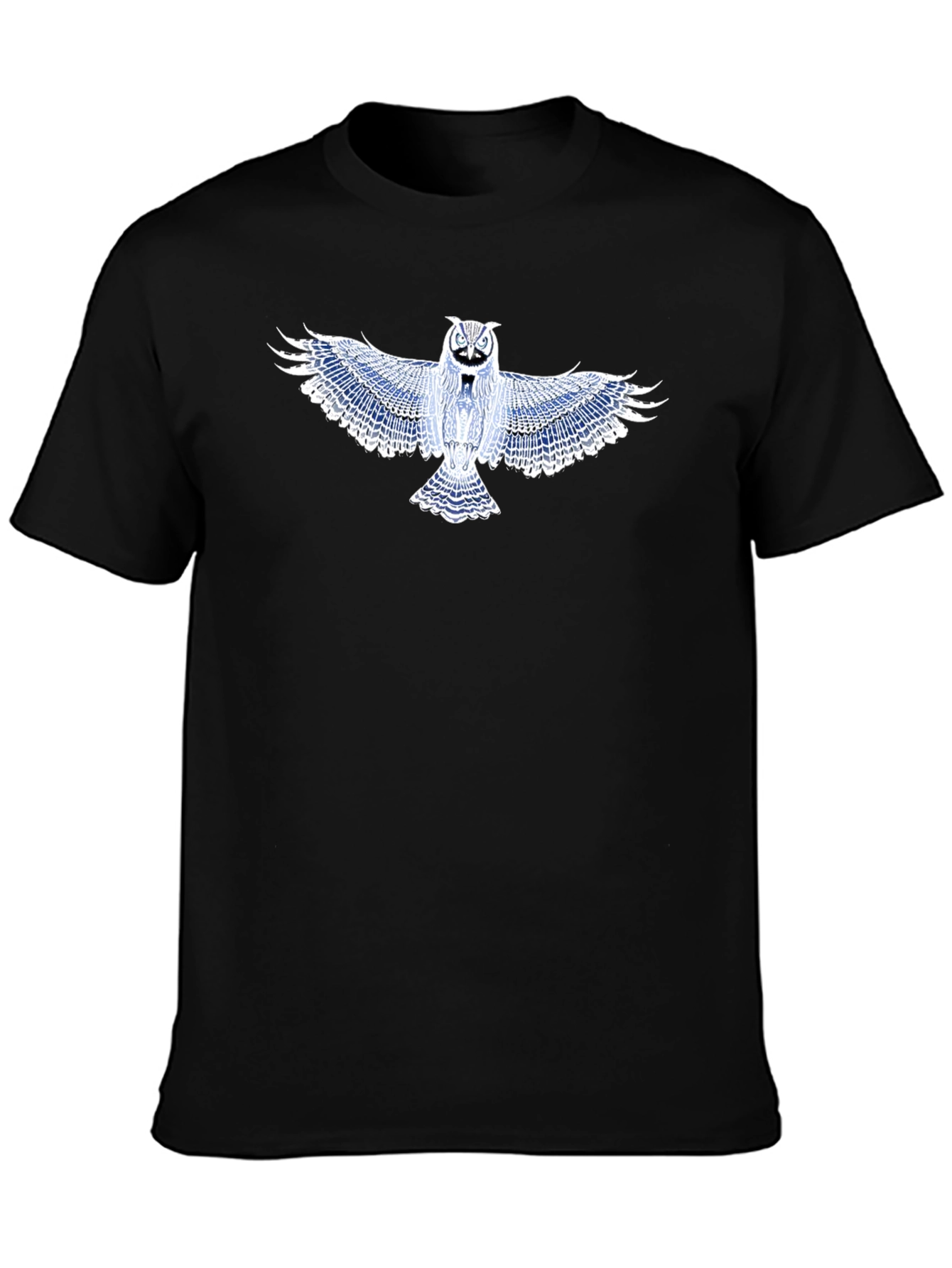 Owl Graphic T-Shirt - Black Cotton Blend
