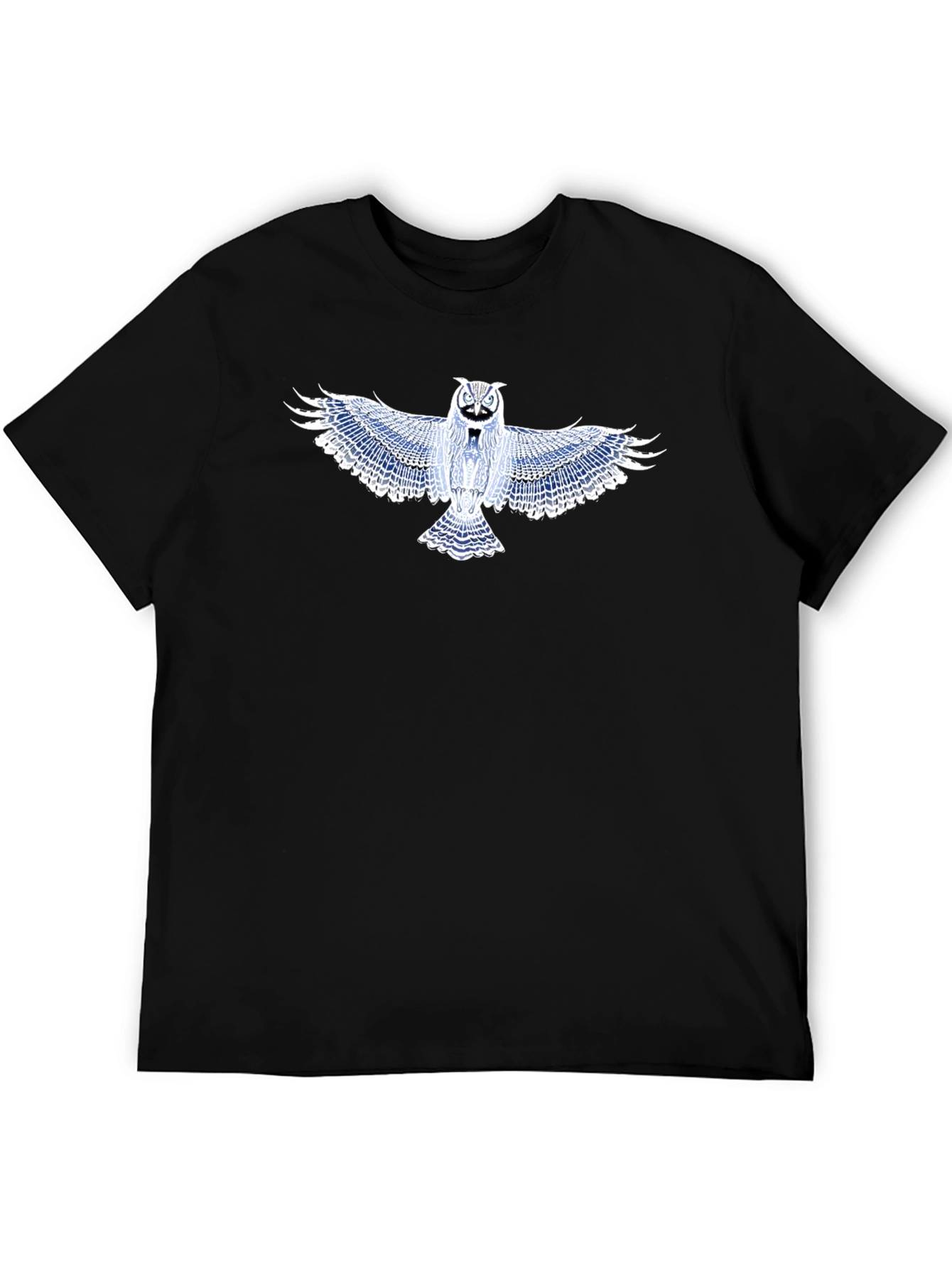 Owl Graphic T-Shirt - Black Cotton Blend