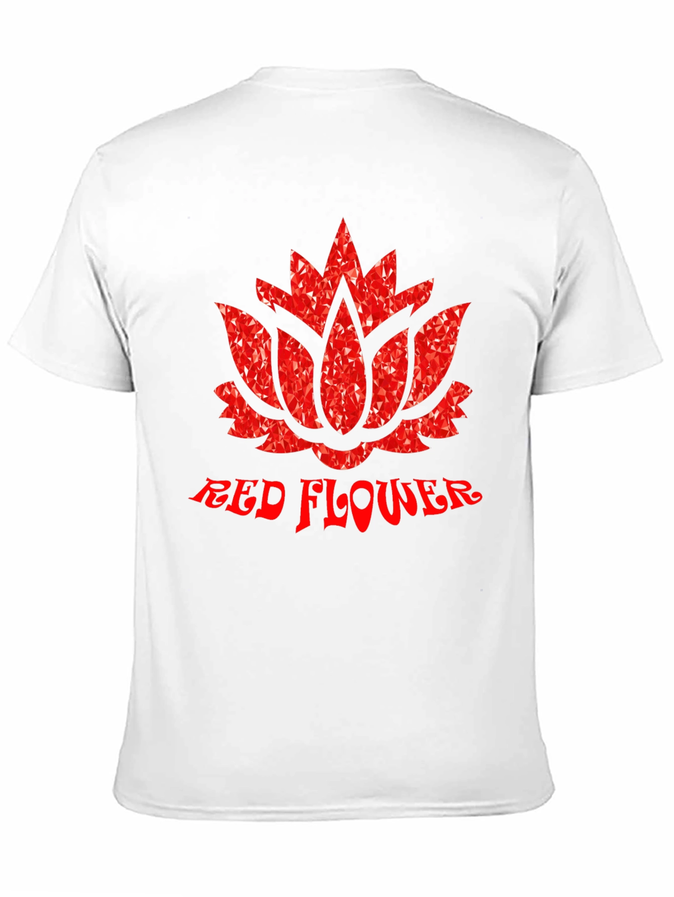 Red Flower Graphic Print Black T-Shirt
